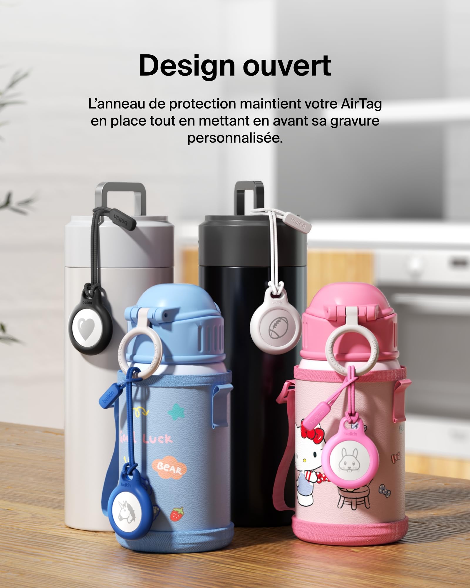 BELKIN Airtag Protection avec Cordon Rose