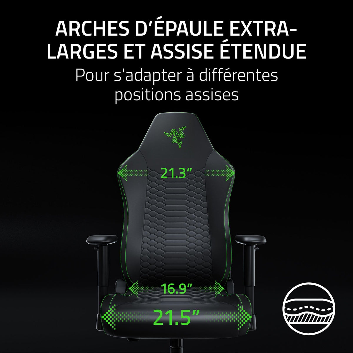 RAZER Iskur V2 X NewGen Black/Green - Fauteuil Gaming
