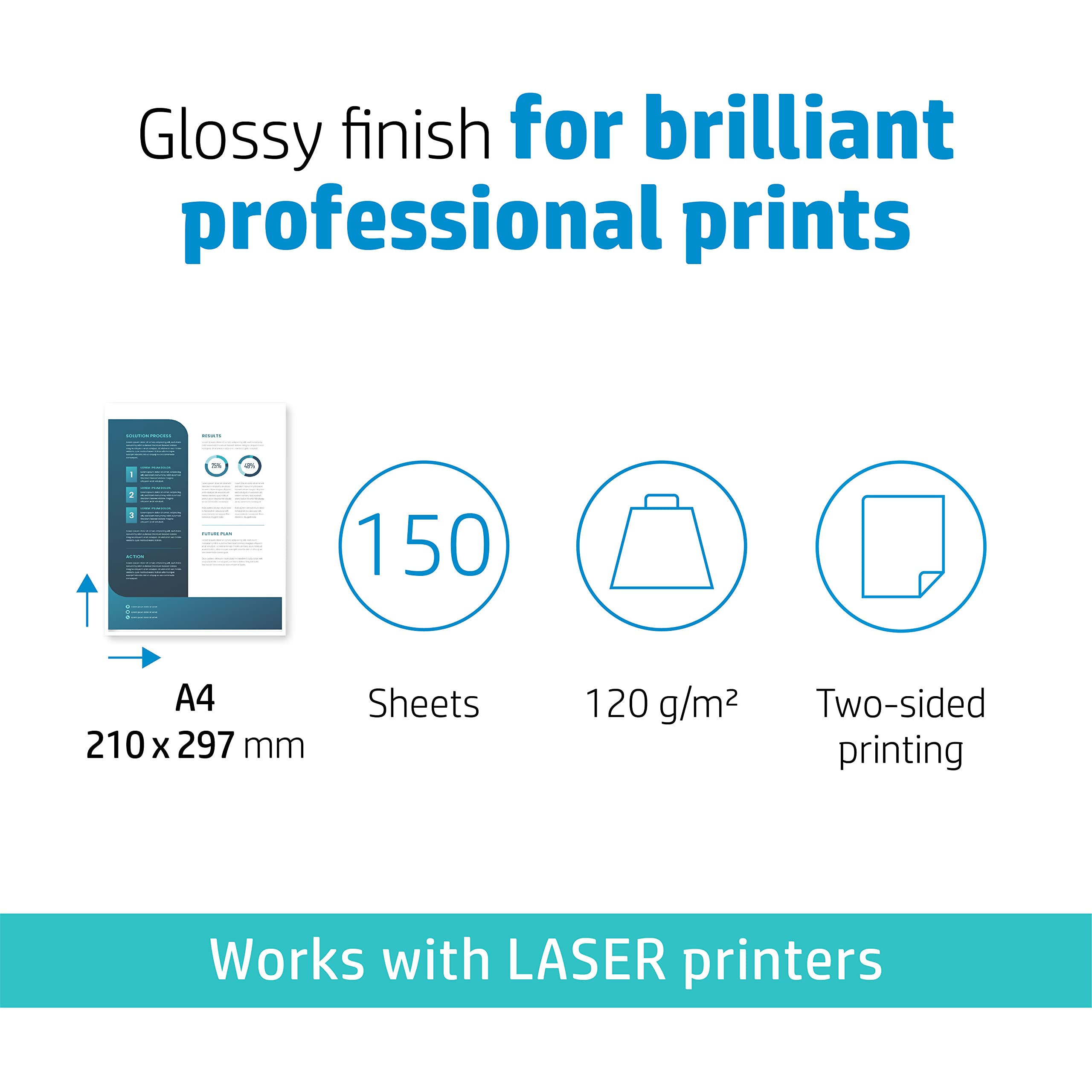 HP e-day Gls LJ A4 120g 150sh FSC Paper