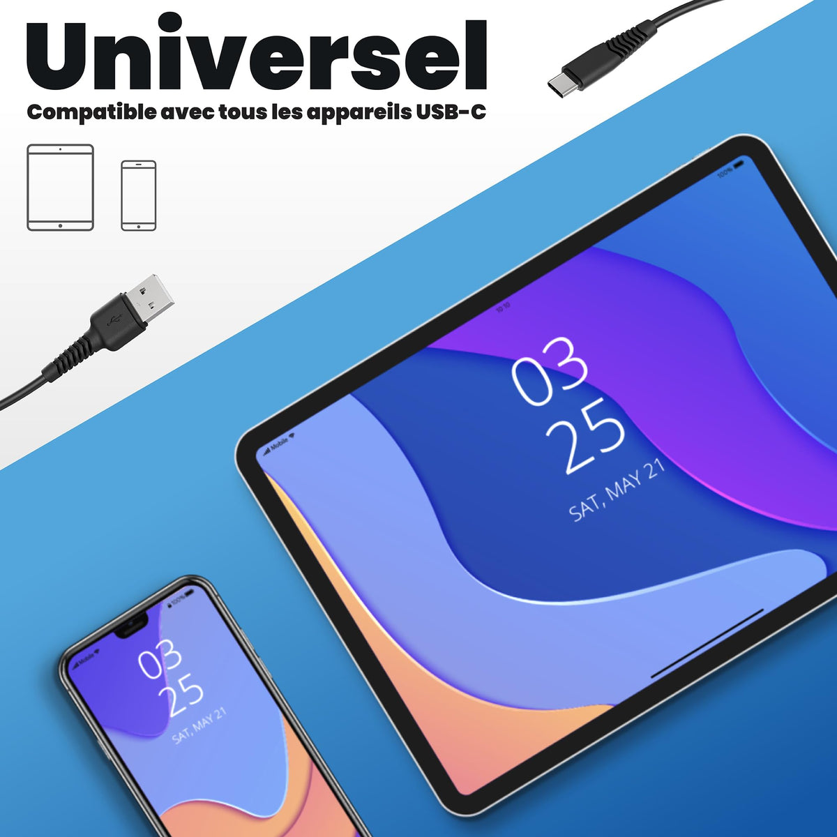 TNB 1m USB-C to USB Cable Black