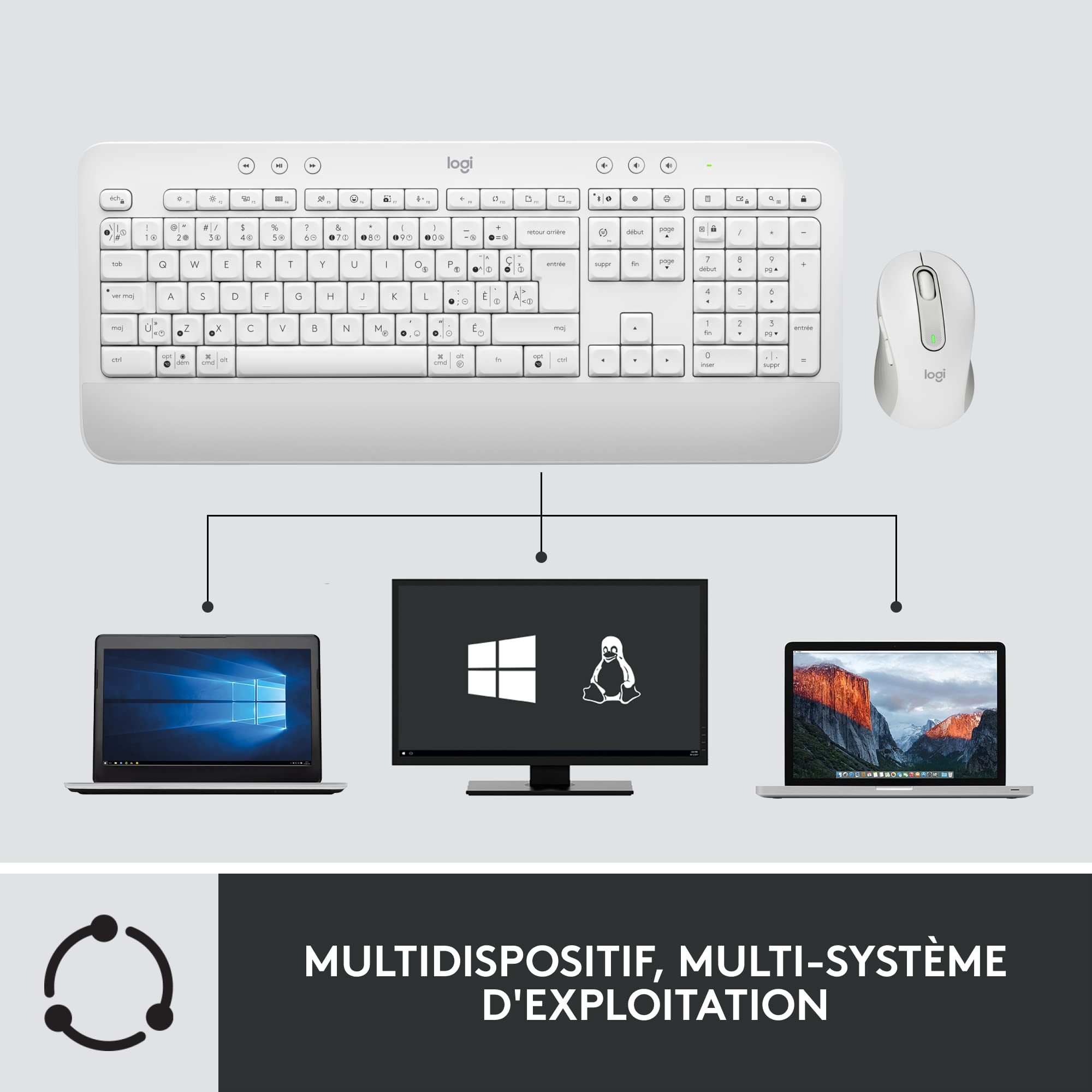 LOGITECH Signature MK650 Combo for Business - OFFWHITE - (FRA) - CENTRAL