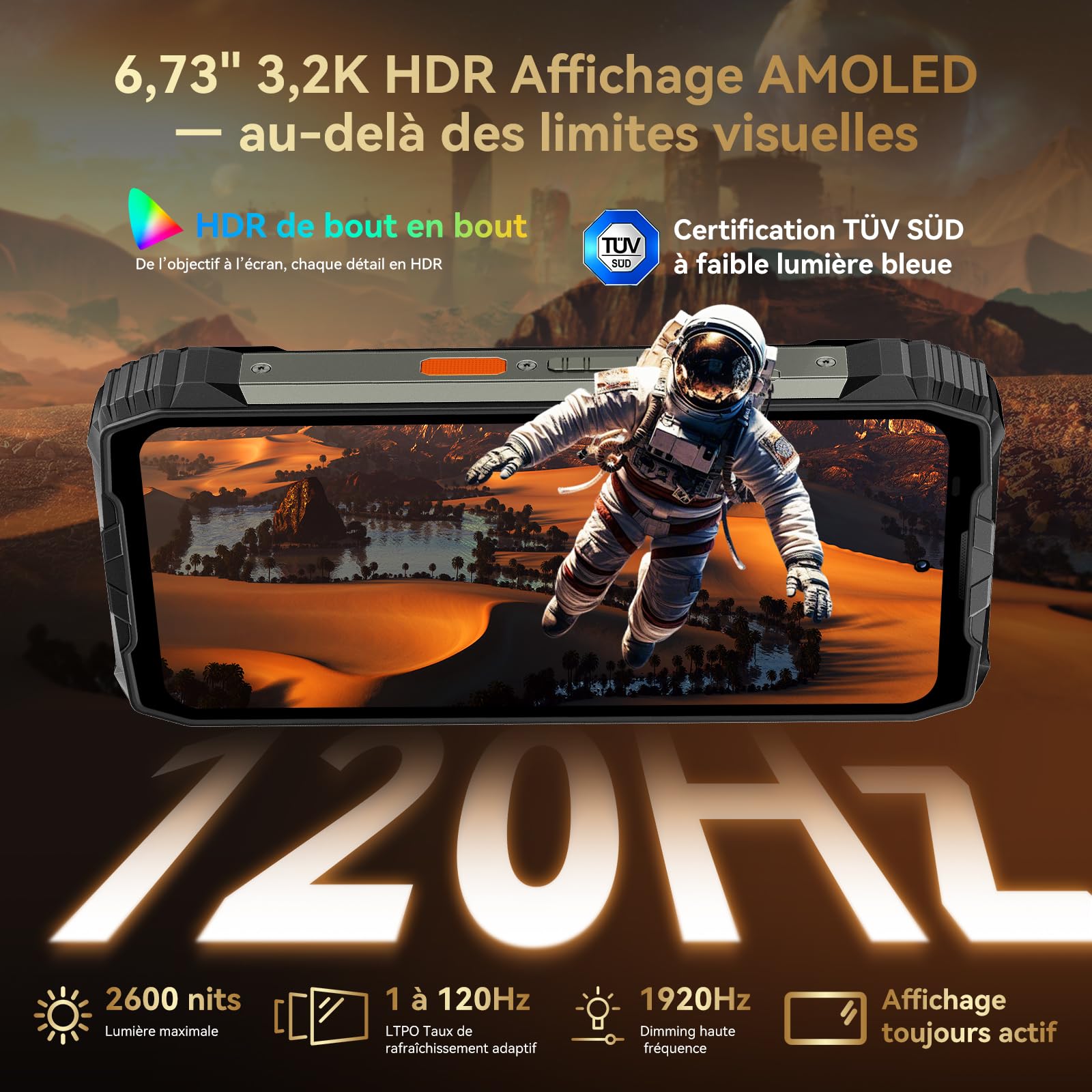 Blackview XPLORE 2 SATELLITE (5G - NFC - Écran 6.73'' - 256 Go, 12 Go RAM - 20 000 mAh) Noir