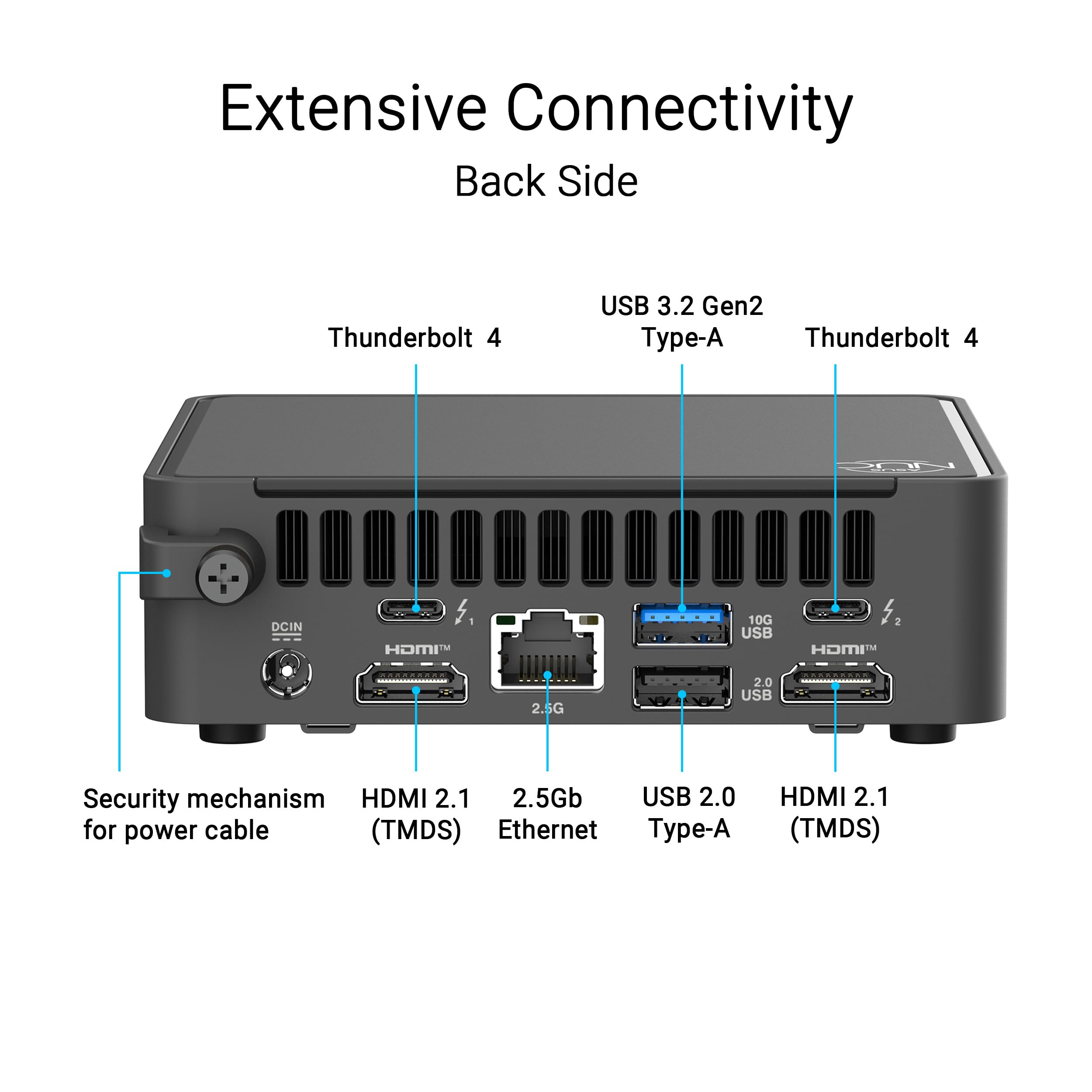 ASUS RNUC15CRSU700002 Barebone Intel Core Ultra 7 255H Kit L6 EU Cord