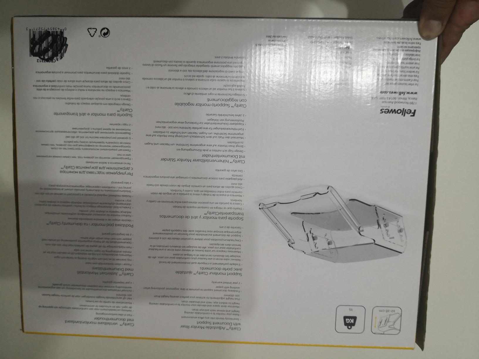 FELLOWES SUPPORT ORDINATEUR PORTABLE CLARITY