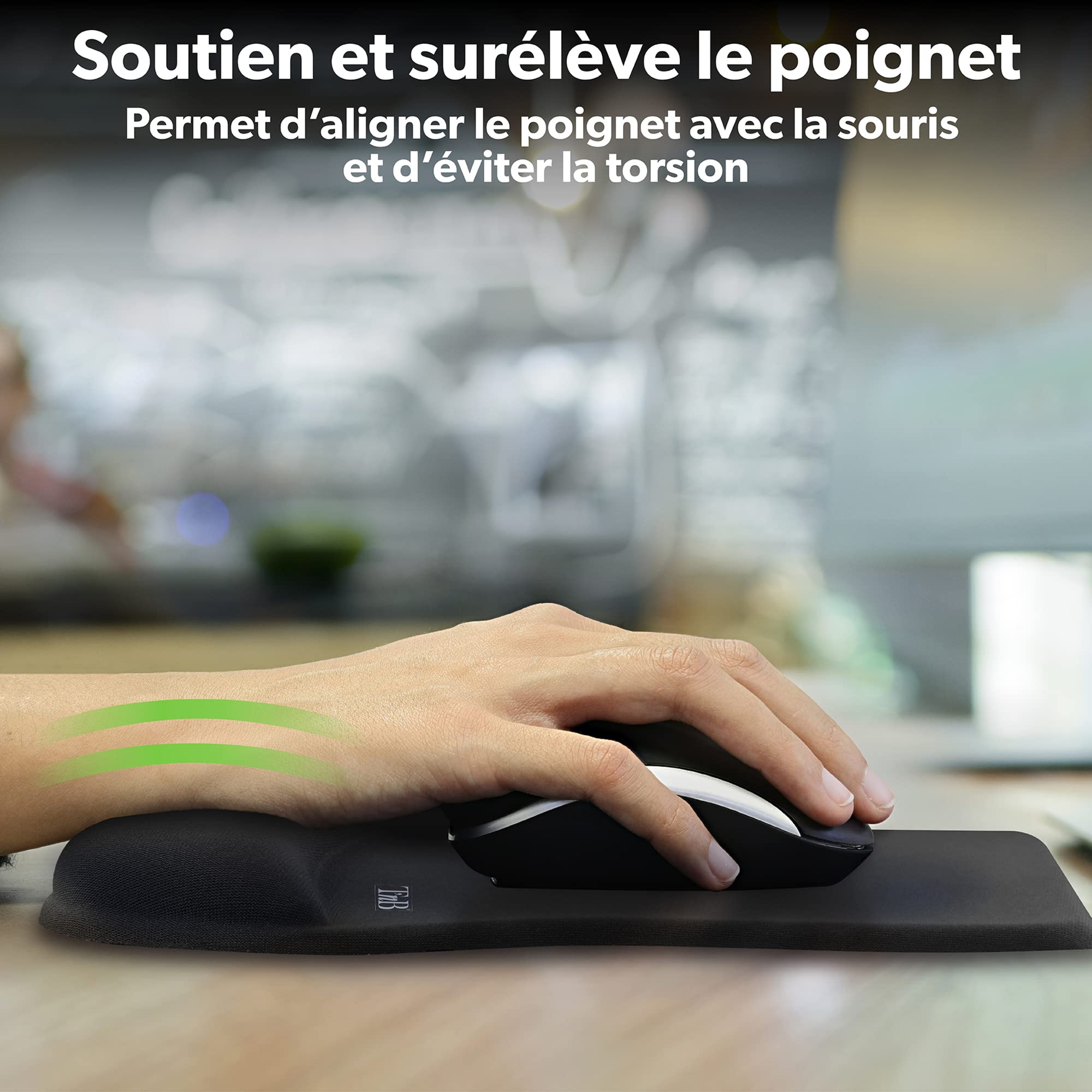 TNB ERGO-DESIGN Gel System Mouse Pad With Wrist Rest Conforms To The Shape Of The Wrist And The Palm Of The Hand