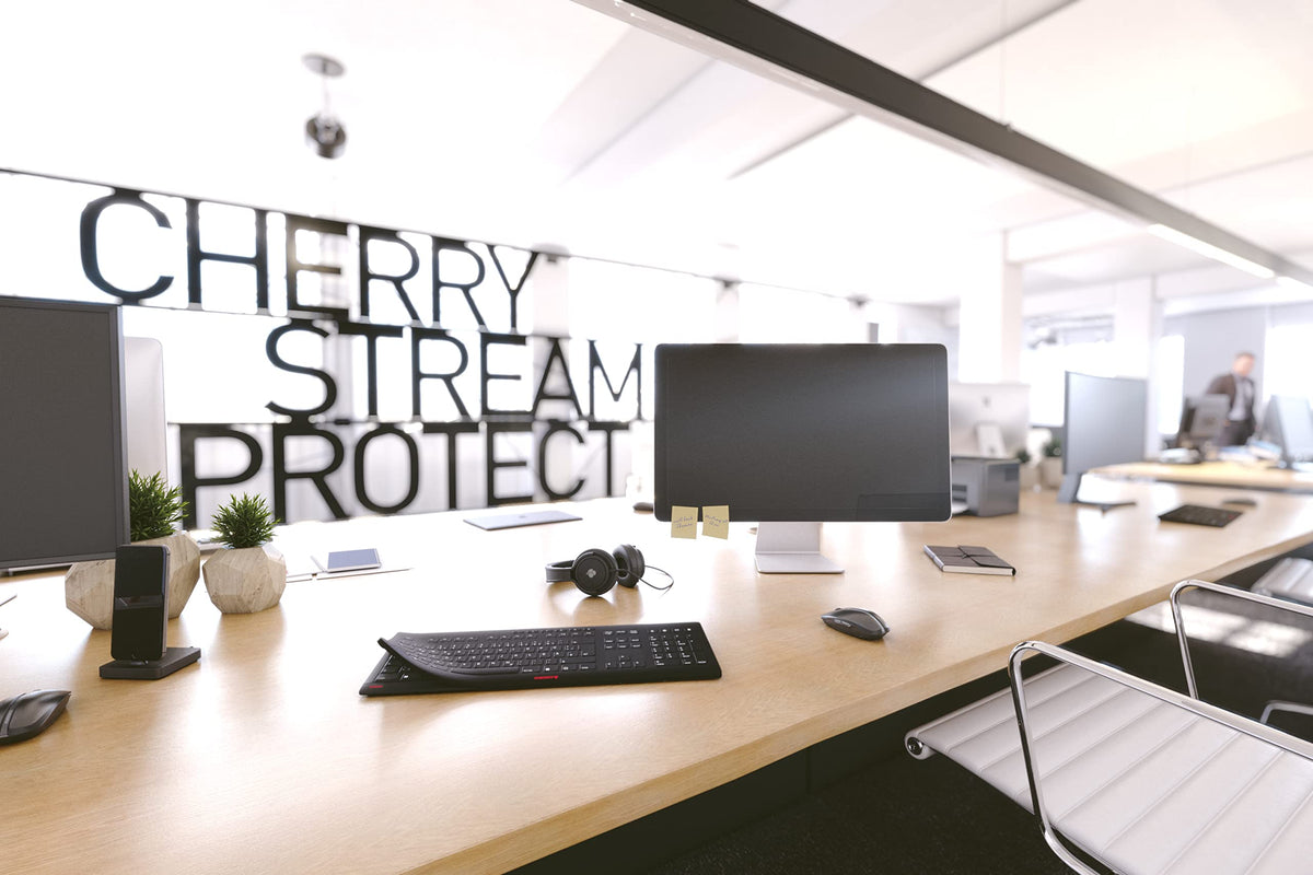CHERRY Clavier Stream Protect AZERTY USB noir