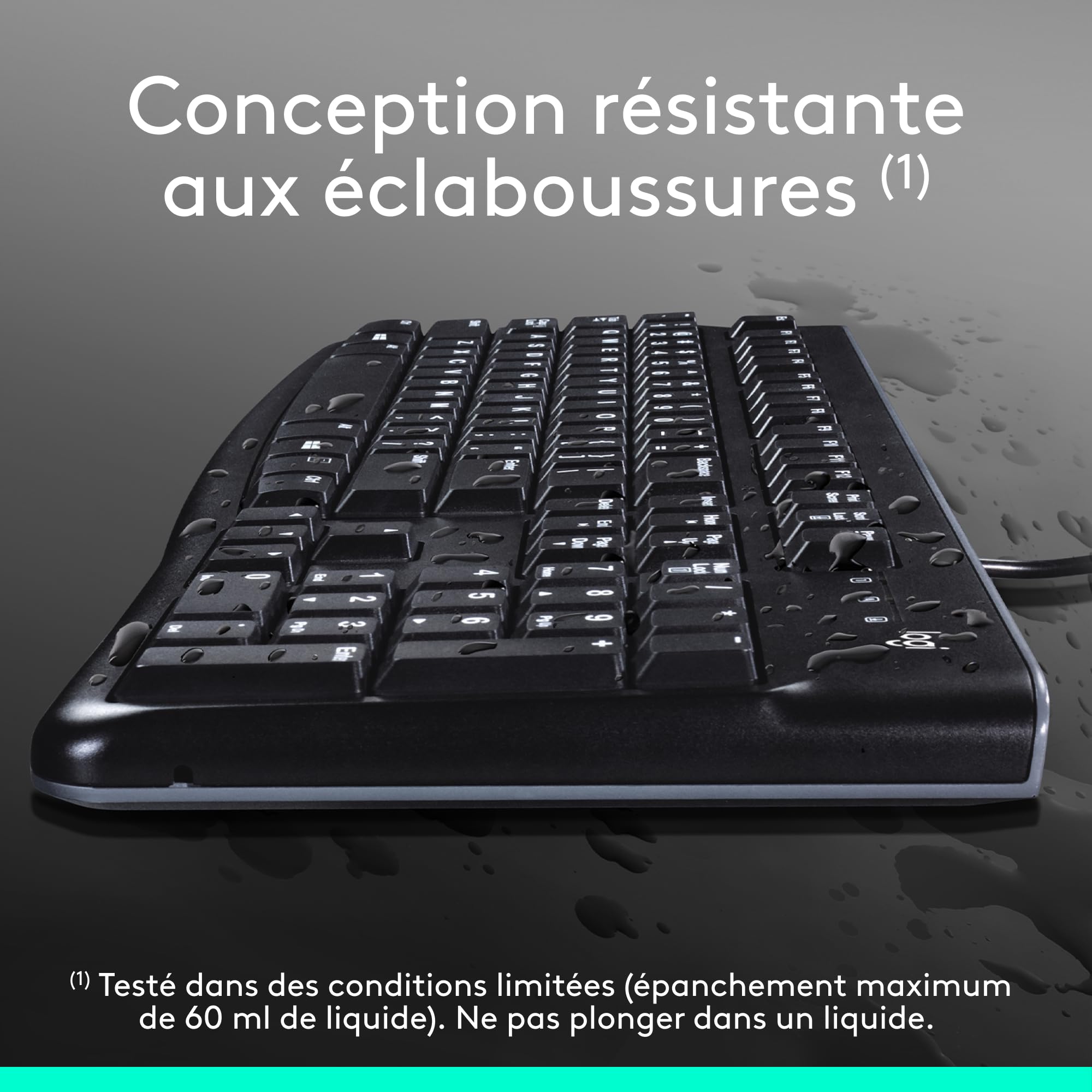 LOGITECH K120 Corded Keyboard black USB (FRA)
