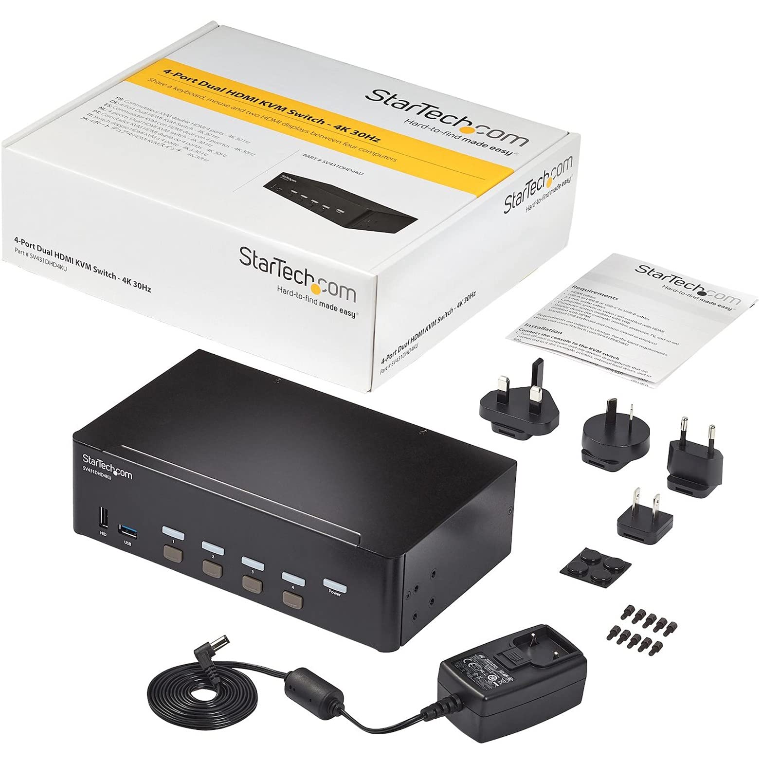 KVM Switch/USB Hub4 Dual Monitor Display