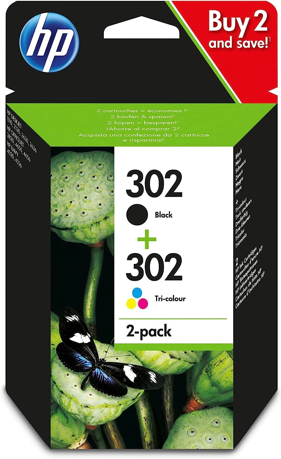 HP 302 original Ink cartridge X4D37AE Combo 2-Pack