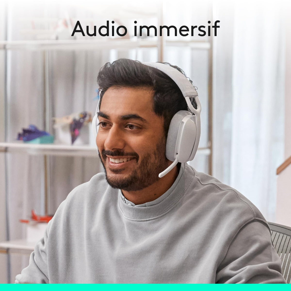 LOGITECH Zone Vibe 100 Headset full size Bluetooth wireless off-white