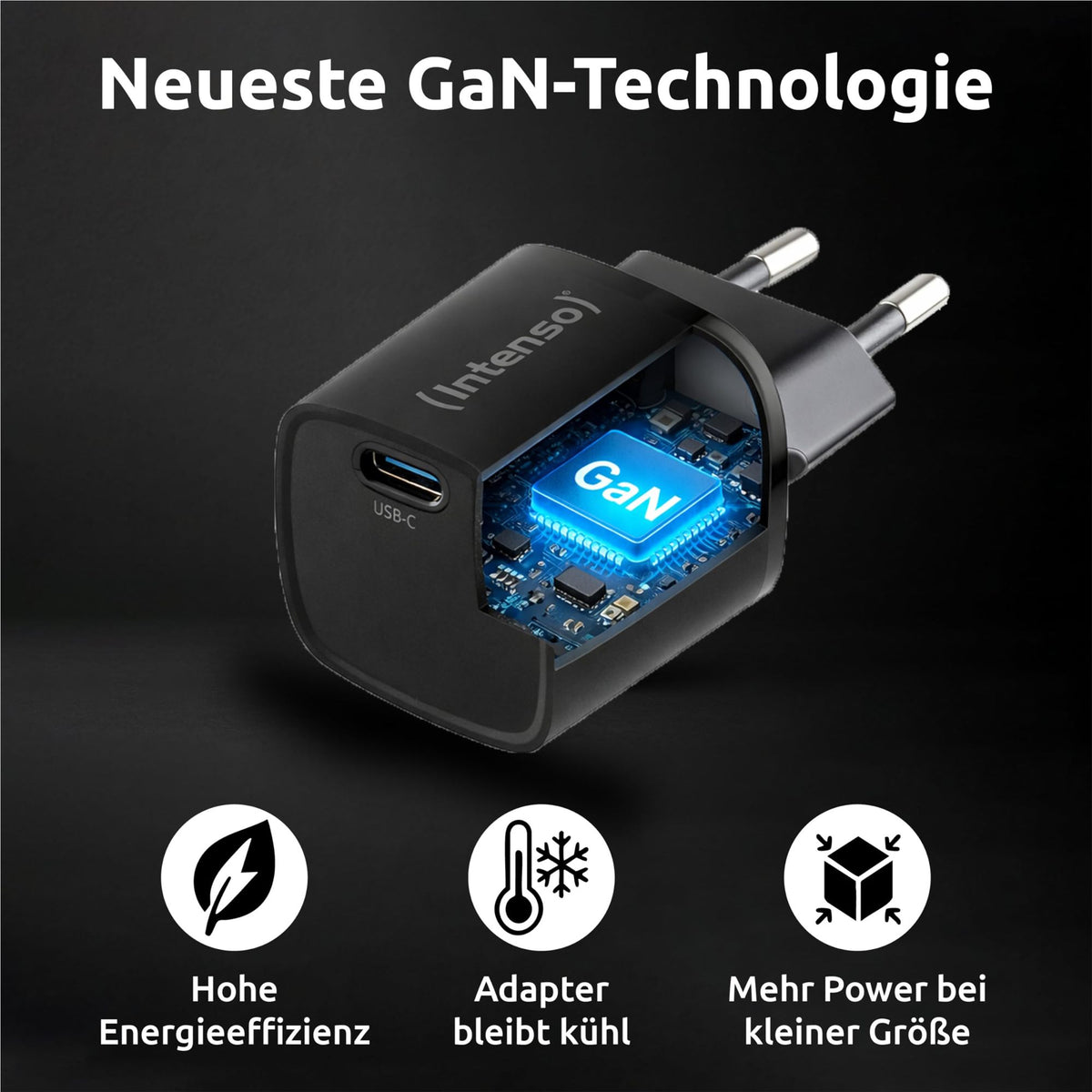 INTENSO CHARGEUR SECTEUR USB TYPE C 30 W GaN - NOIR