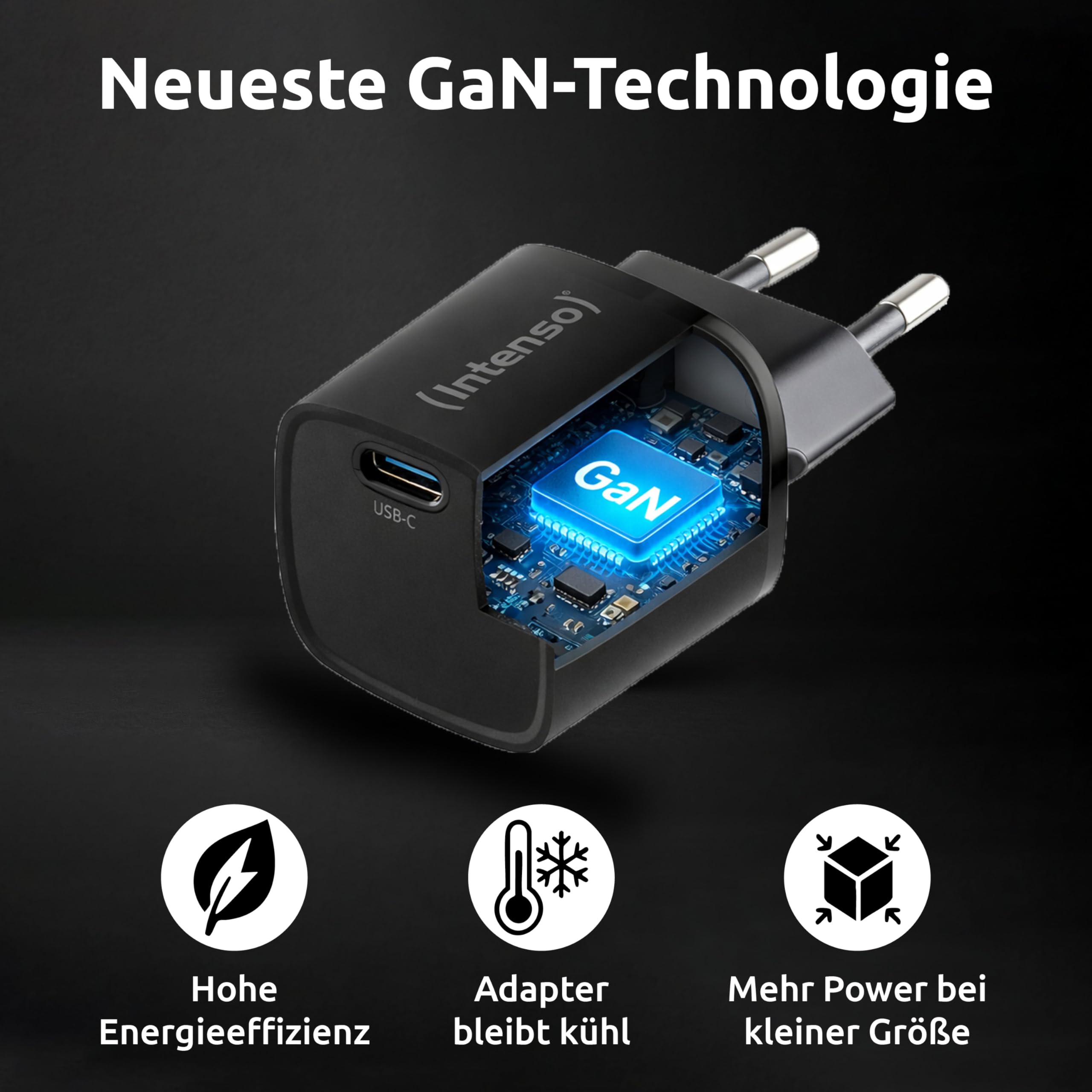 INTENSO CHARGEUR SECTEUR USB TYPE C 30 W GaN - NOIR