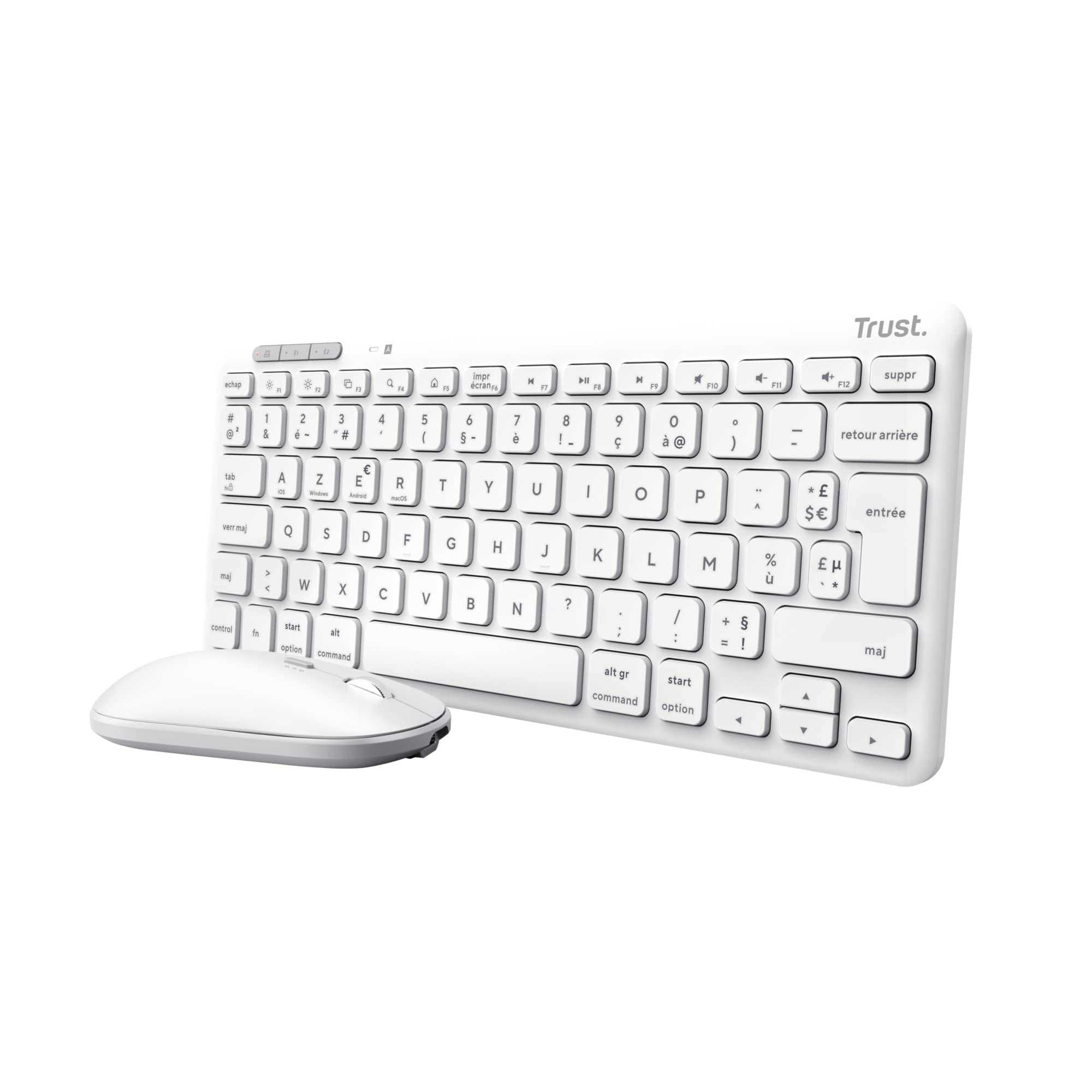 TRUST Pack clavier & souris sans fil LYRA Bluetooth - blanc (FR)