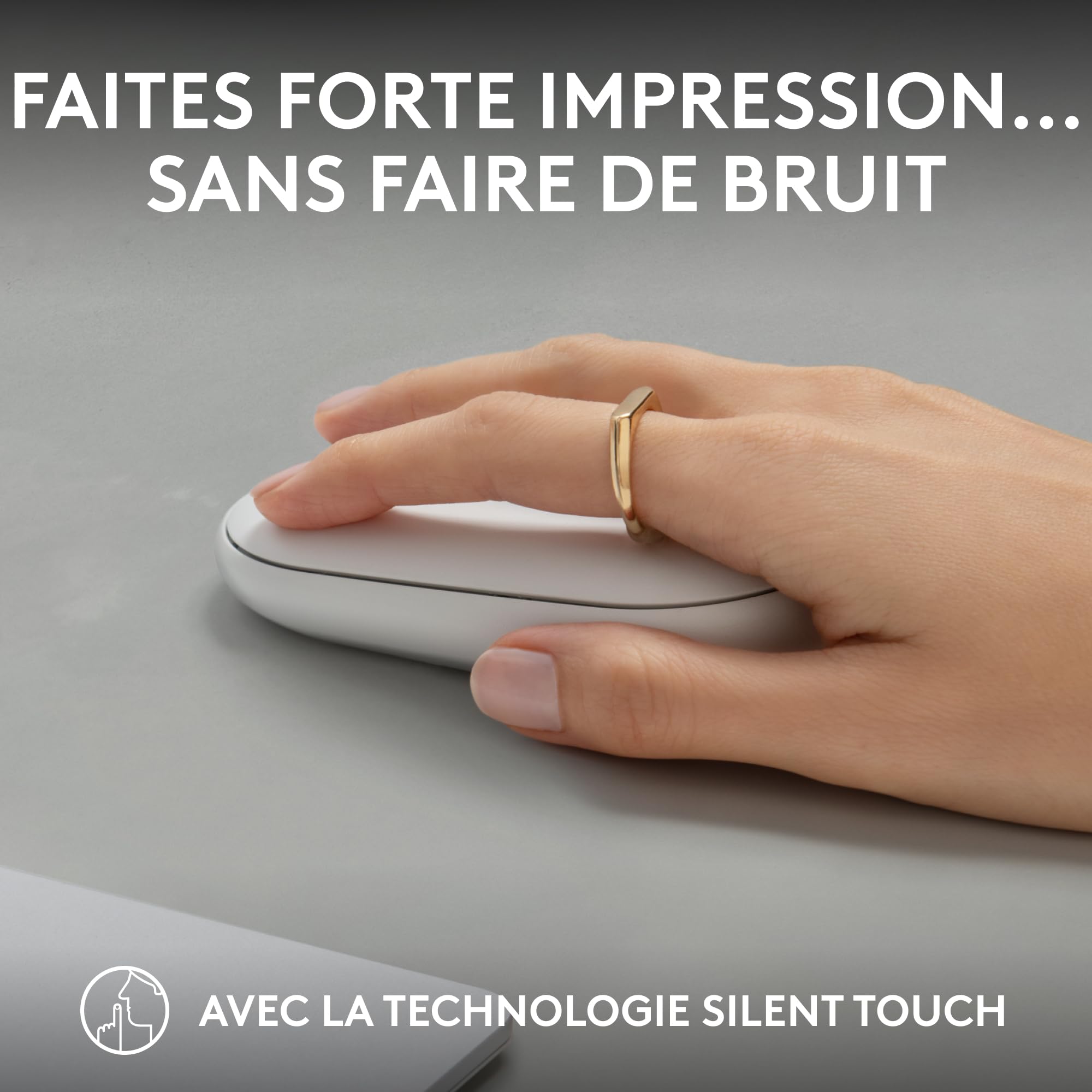 LOGITECH Pebble Mouse 2 M350s Mouse optical 3 buttons wireless Bluetooth 5.2 LE tonal white