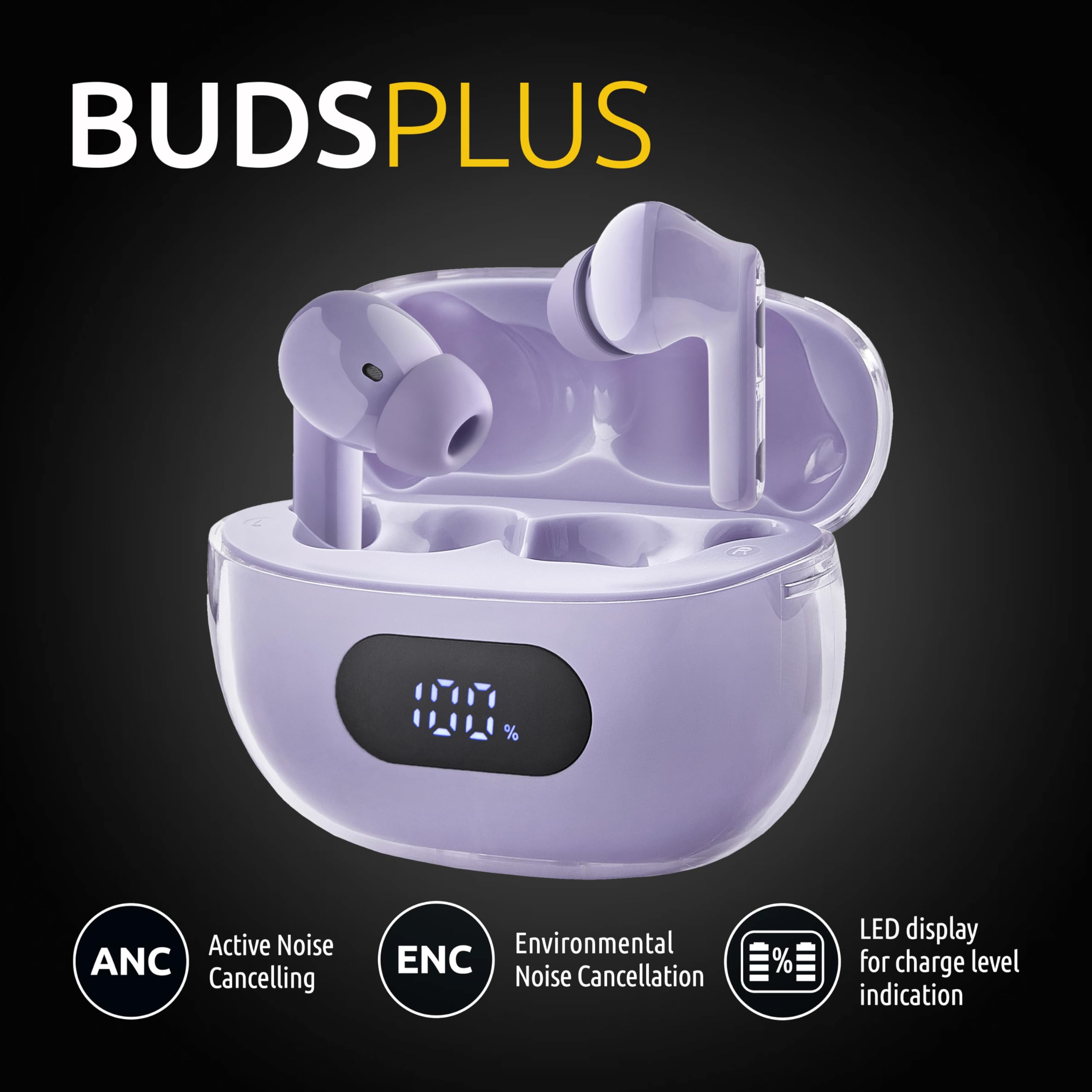 INTENSO Ecouteurs BUDS PLUS sans fil, violets