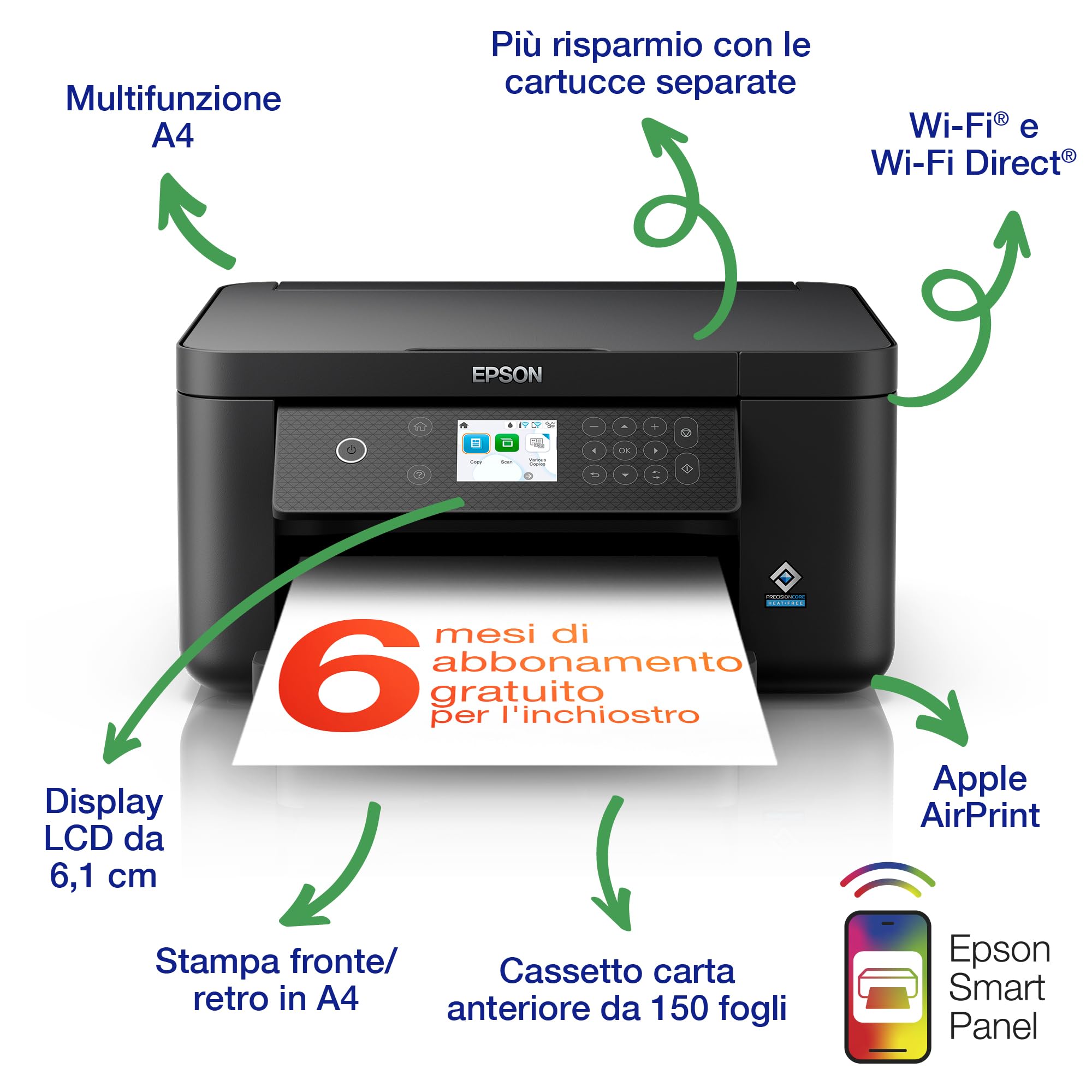 EPSON Expression Home XP-5200 MFP colour inkjet A4 14ppm Print 150sheets USB Wi-Fi Black