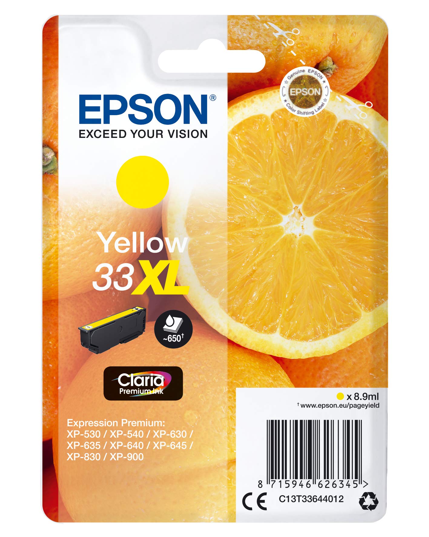 Cartouche EPSON C13T33644012 XL - Yellow