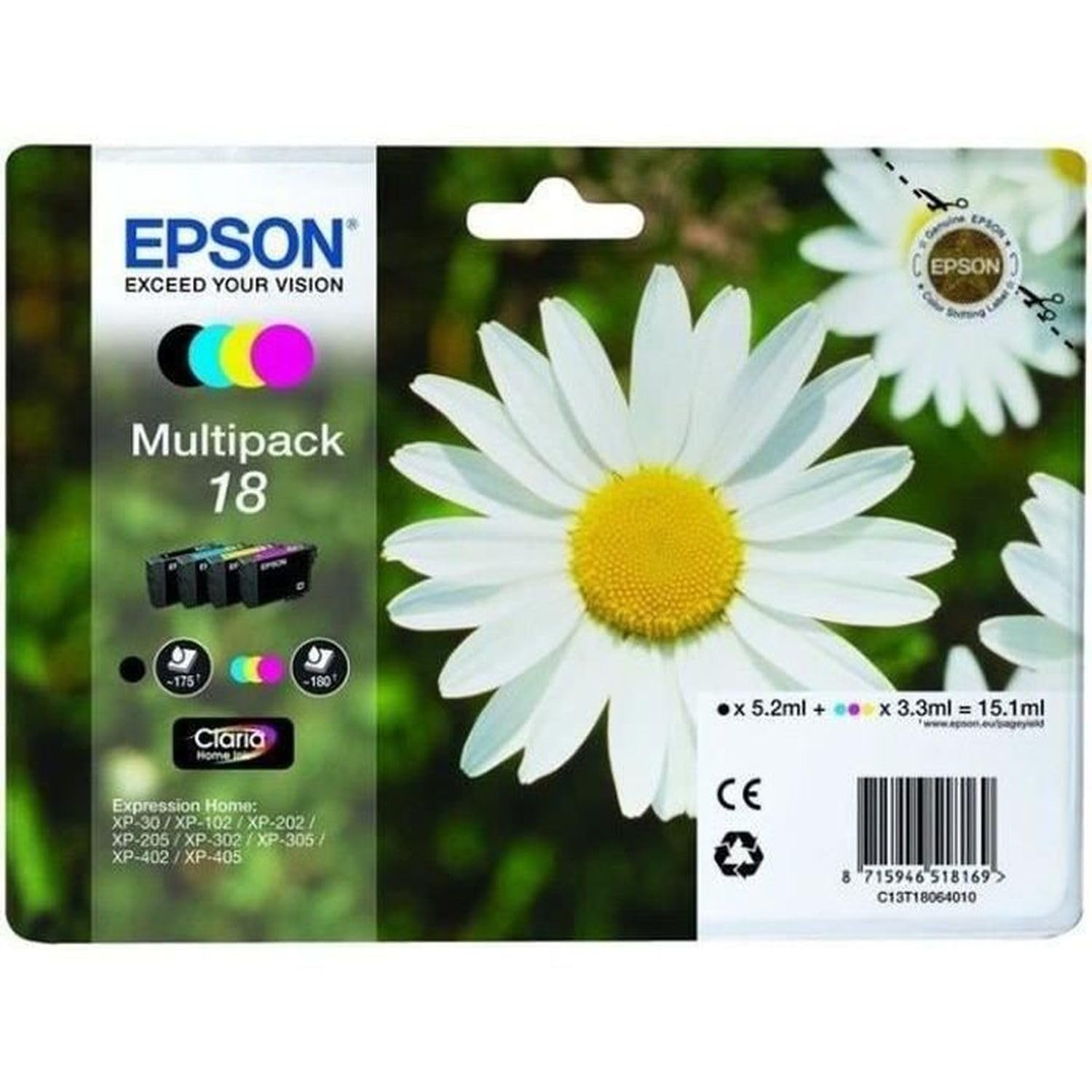 EPSON 3LB 18 ink cartridge black and tri-colour standard capacity 15.1ml 1-pack RF-AM blister w/s