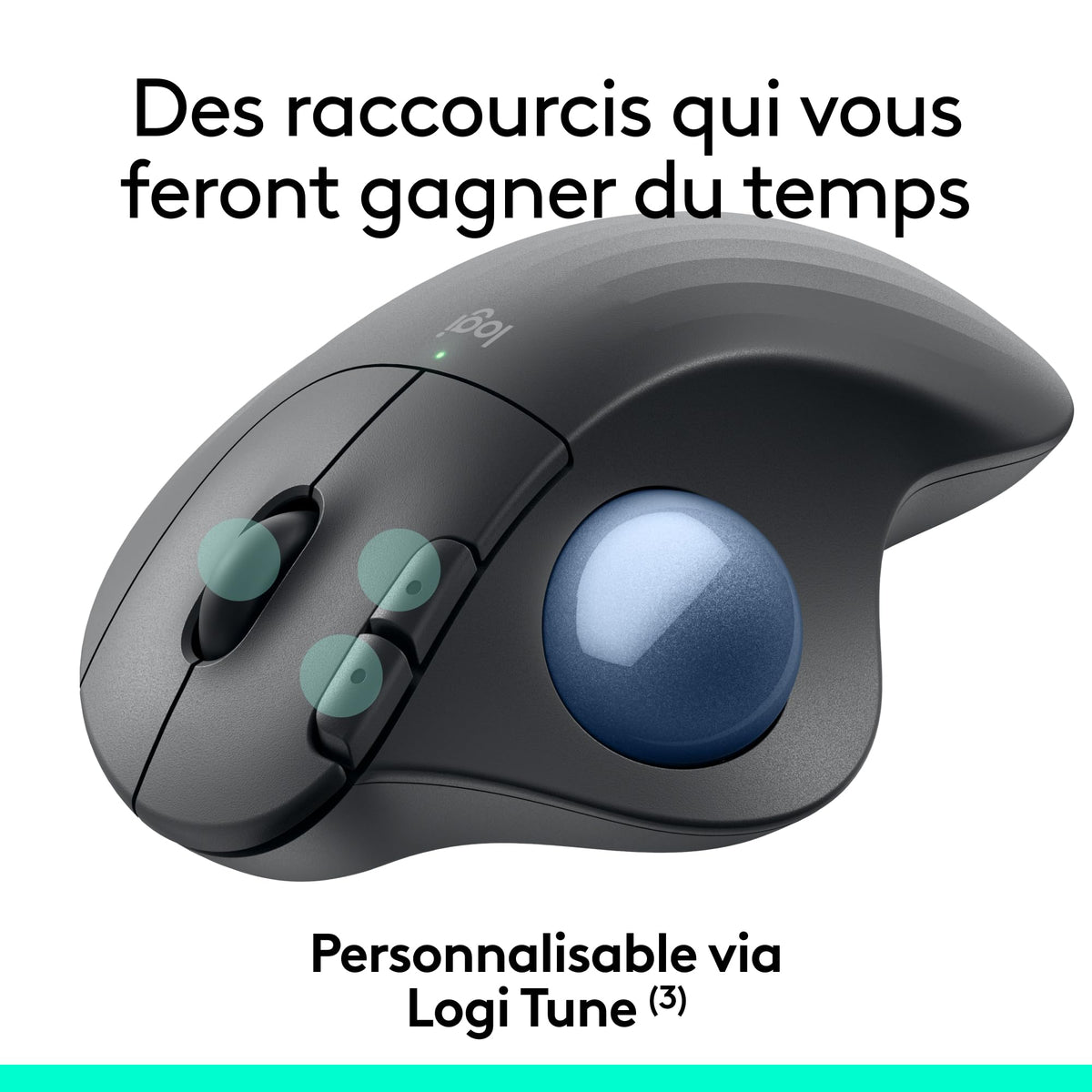 LOGITECH ERGO M575 for Business Trackball right-handed optical 5 buttons wireless Bluetooth Bolt USB receiver graphite