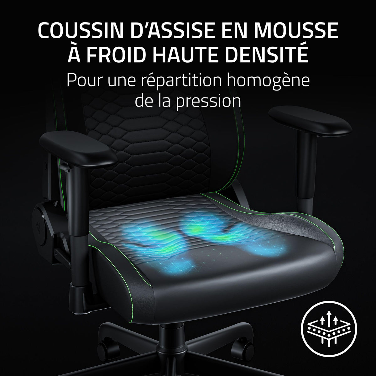 RAZER Iskur V2 X NewGen Black/Green - Fauteuil Gaming