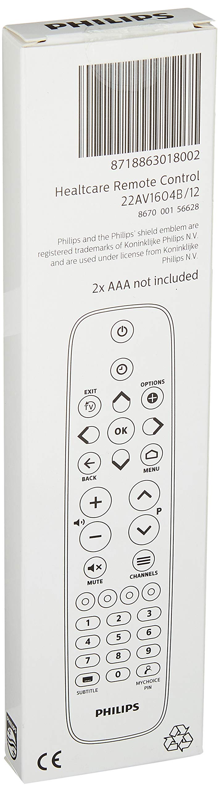 PHILIPS- Télécommande 22AV1604B/12 pour TV Pro