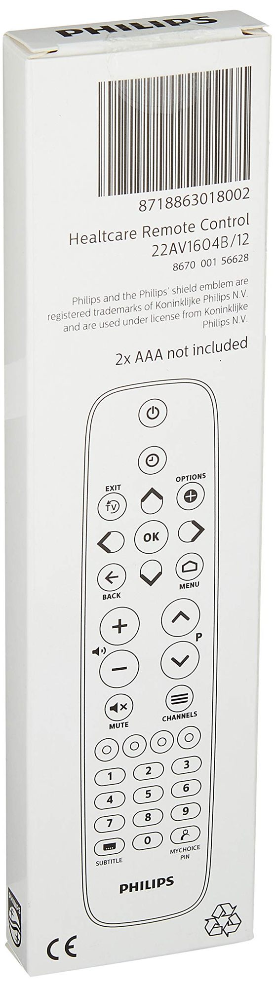 PHILIPS- Télécommande 22AV1604B/12 pour TV Pro