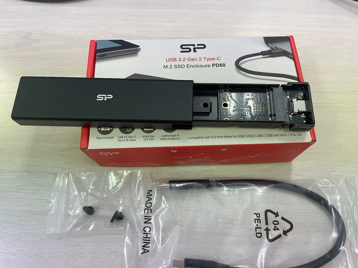 SILICON POWER External M.2 NVMe/SATA SSD case PD60 USB 3.2 Type-C
