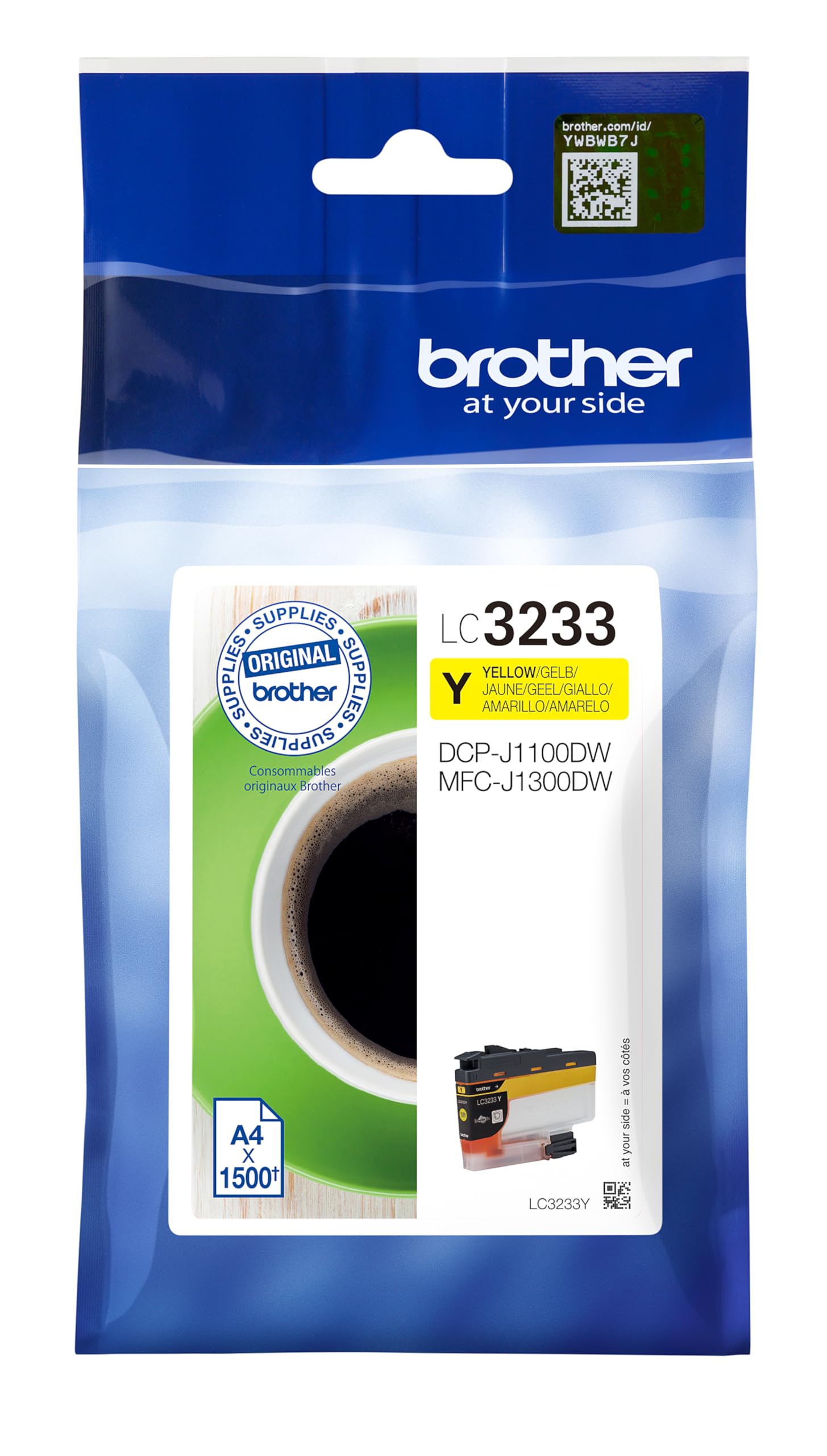 BROTHER LC-3233Y Yellow Ink 1500 pages