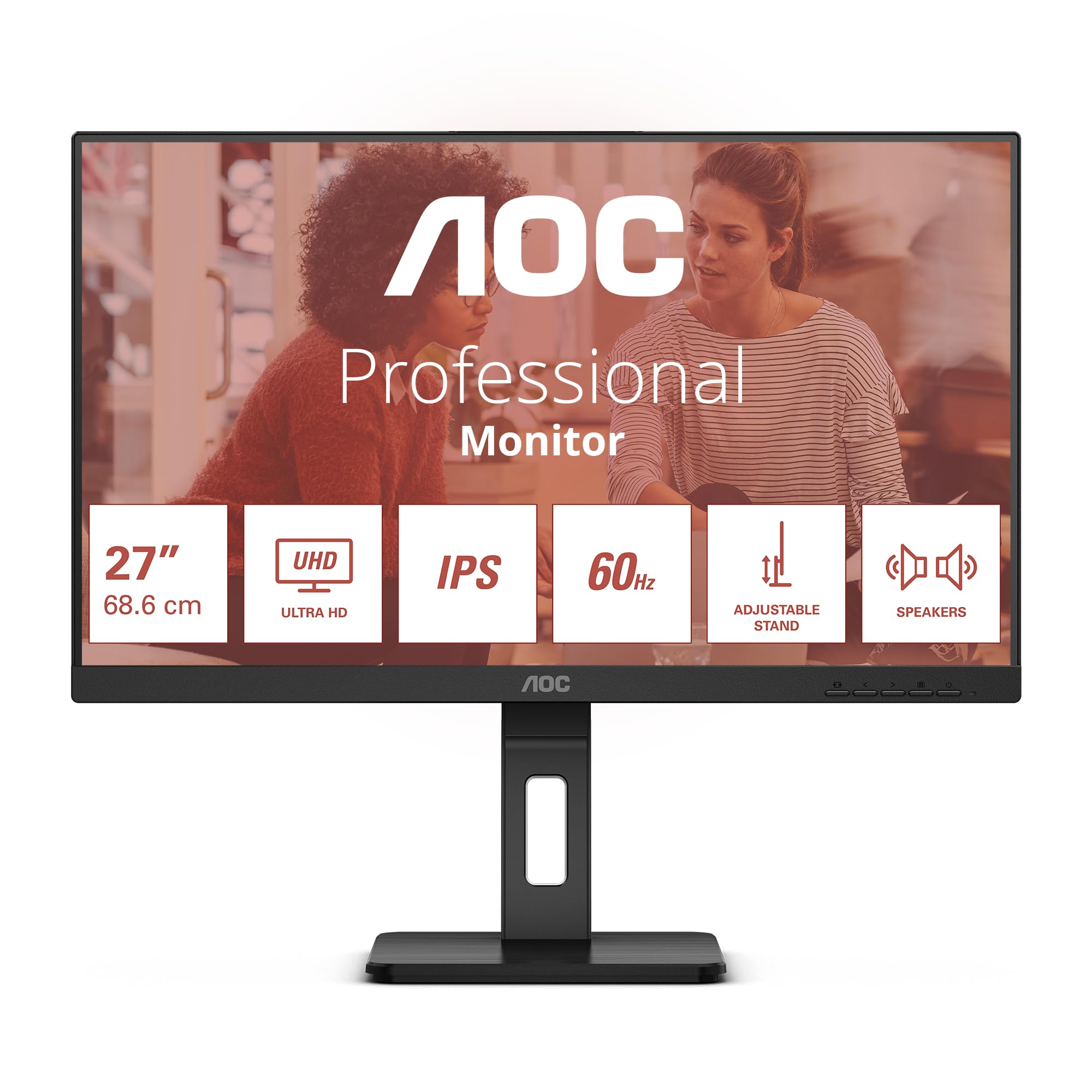 AOC 27E4CV - Écran LED - 27" - 1920 x 1080 Full HD -  @ 120 Hz - IPS - 300 cd/m² - 1500:1 - 4 ms - HDMI, DP, USB-C, RJ45, GAR 5 ans