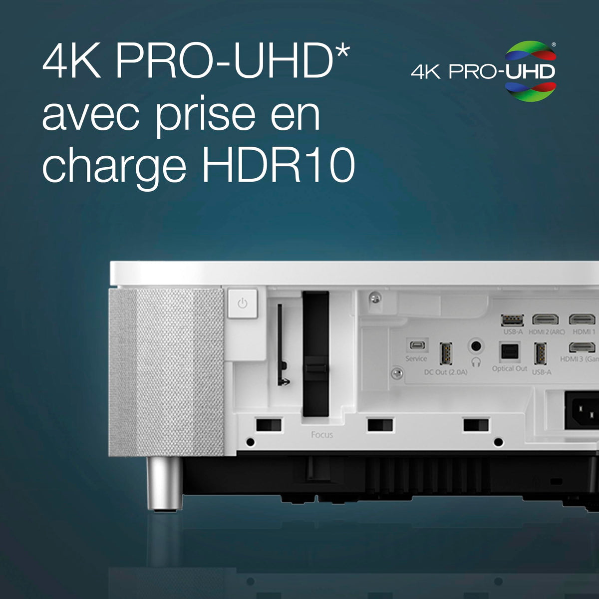 EPSON EH-LS800W Projecteur Laser UST-4K PRO-UHD Home Cinema- 16: 9- 4000 lumens-2 500.000: 1- 3x HDMI - Android TV™ Bluetooth- Blanc