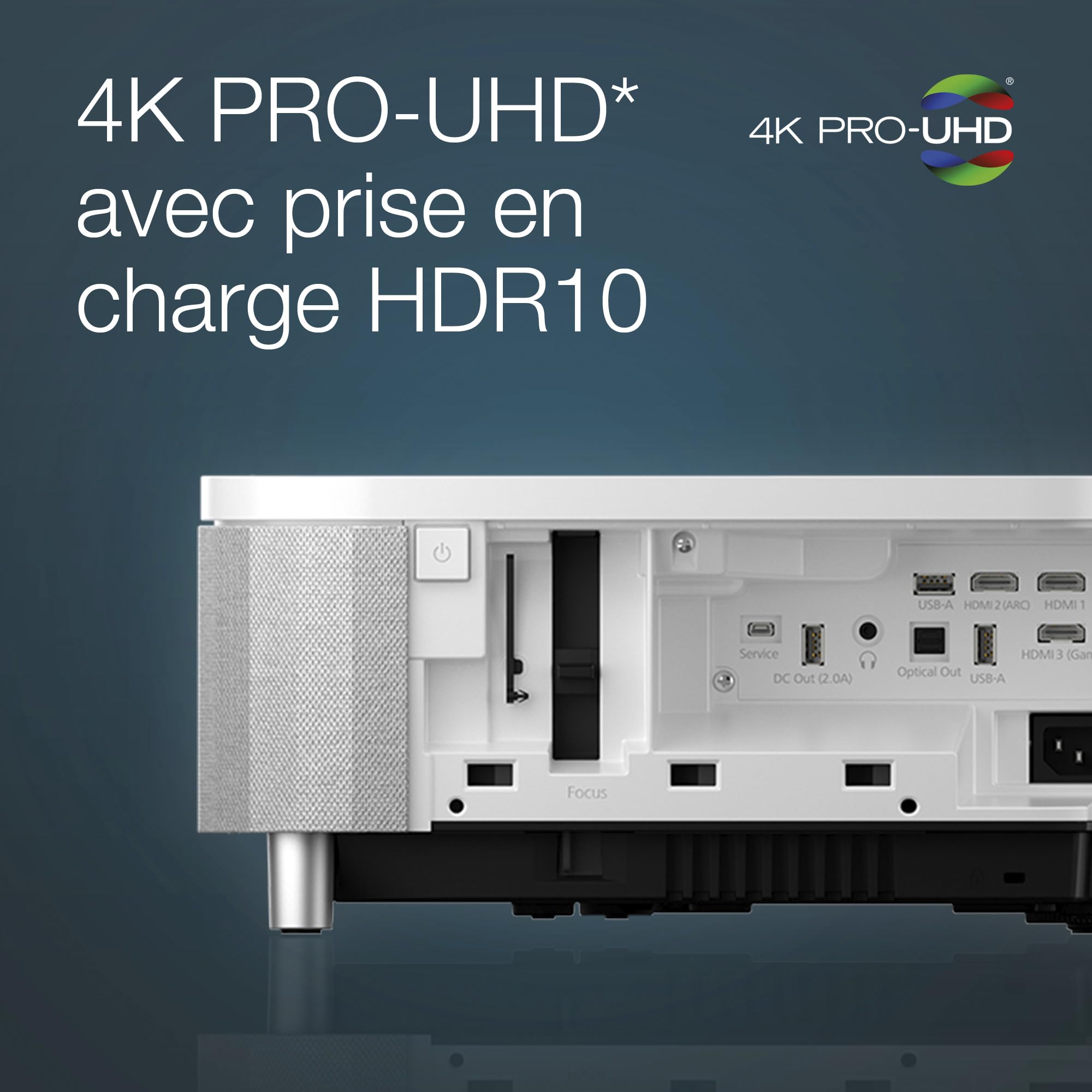 EPSON EH-LS800W Projecteur Laser UST-4K PRO-UHD Home Cinema- 16: 9- 4000 lumens-2 500.000: 1- 3x HDMI - Android TV™ Bluetooth- Blanc