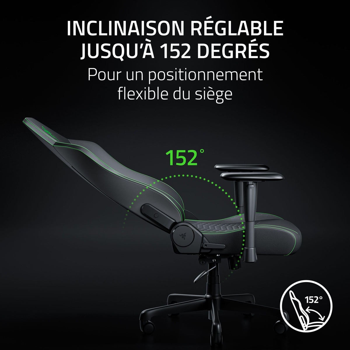 RAZER Iskur V2 X NewGen Black/Green - Fauteuil Gaming