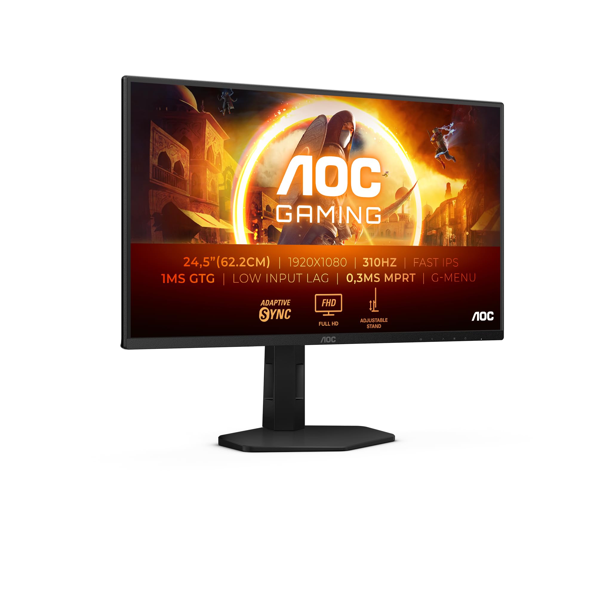 AOC 25G4SXU 24.5p Fast IPS FHD 310Hz 0.3ms 400cd/m2 HDMI 2.0 DP1.4 HUB USB