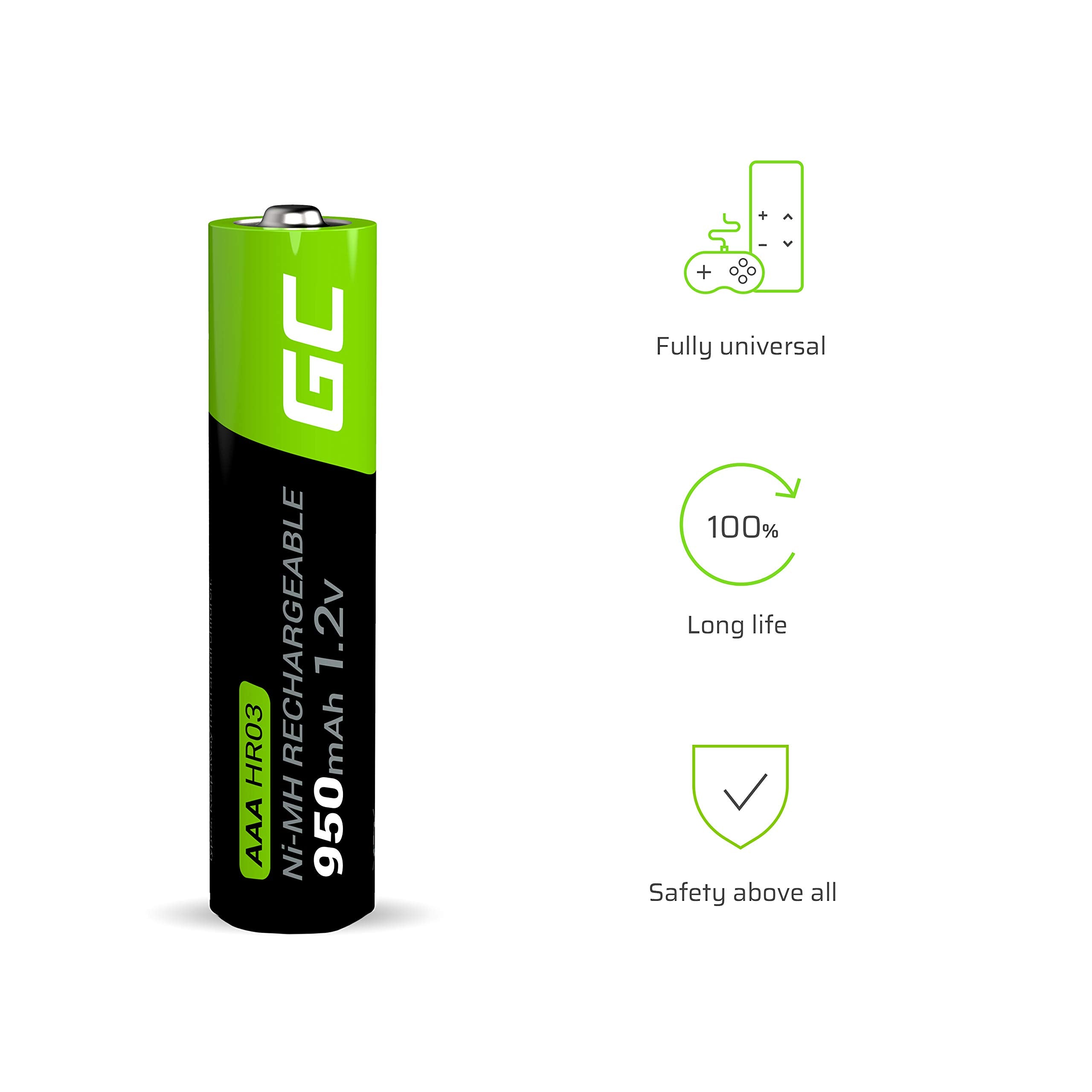 Green Cell GR03 pile domestique Batterie rechargeable AAA Hybrides nickel-métal (NiMH)