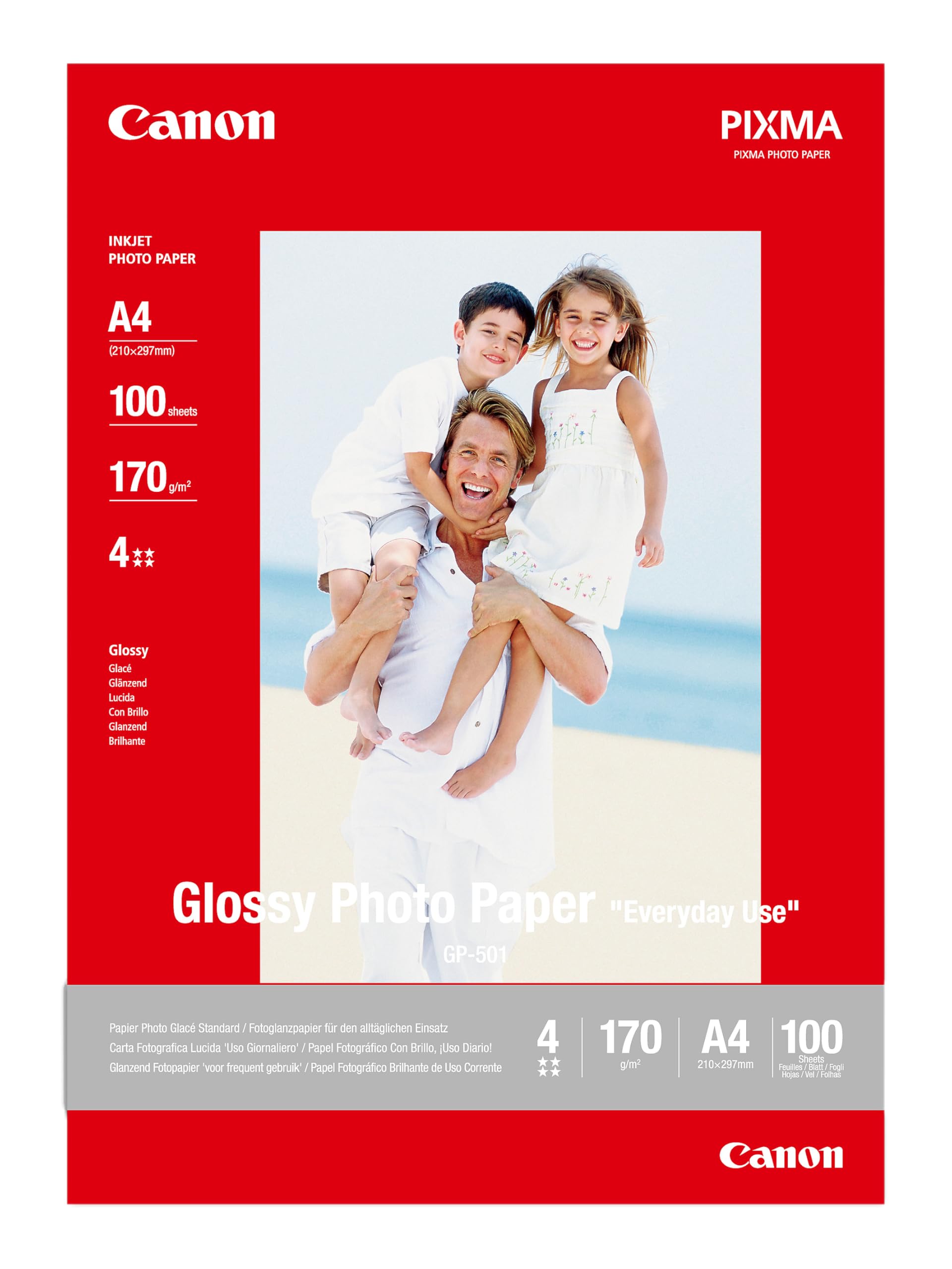 CANON GP-501 brillant photo  papier inkjet 210g/m2 A4 100 feuilles pack de 1