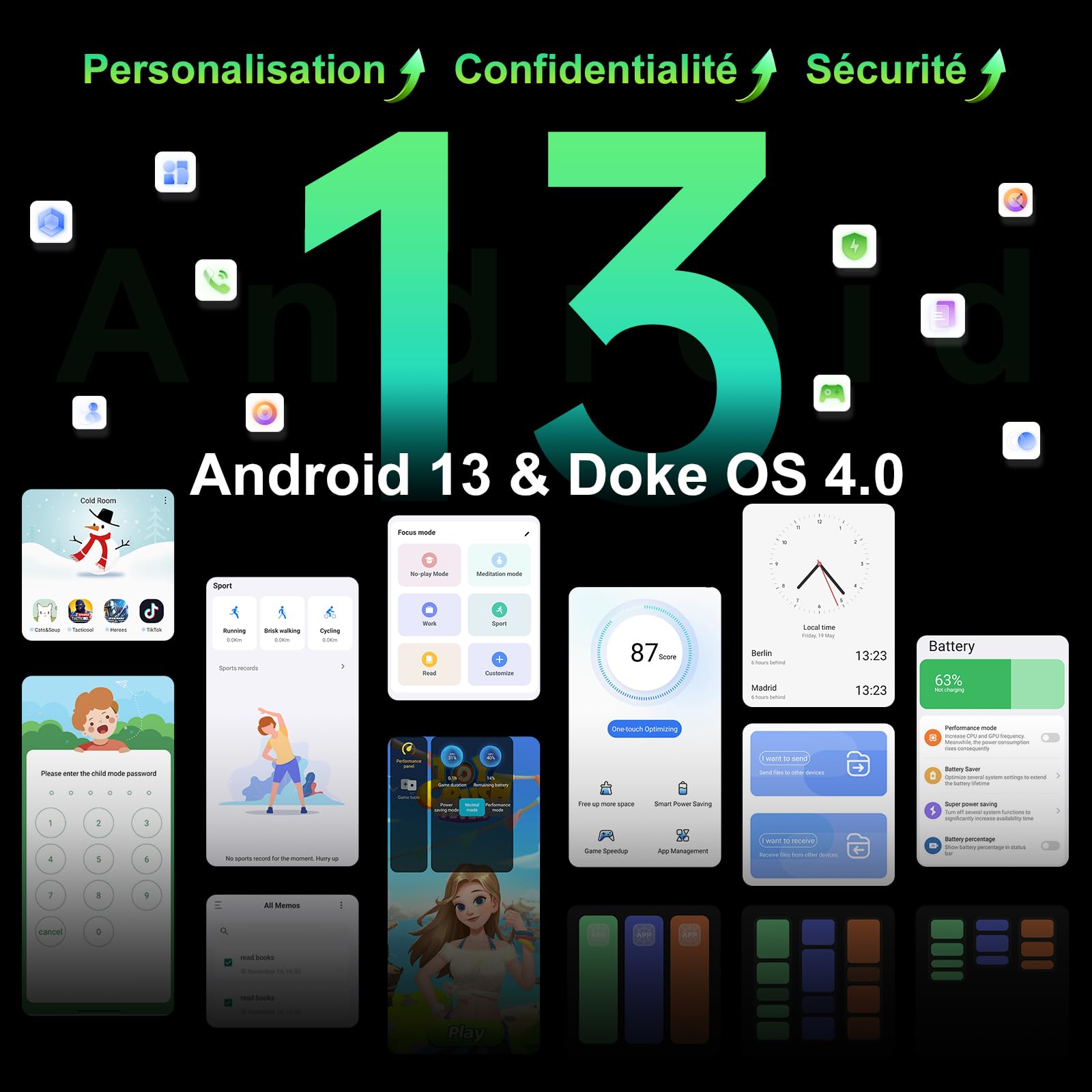 Blackview BV5300 Plus (Double Sim - Ecran de 6.1'' - 128 Go, 8 Go RAM) Orange