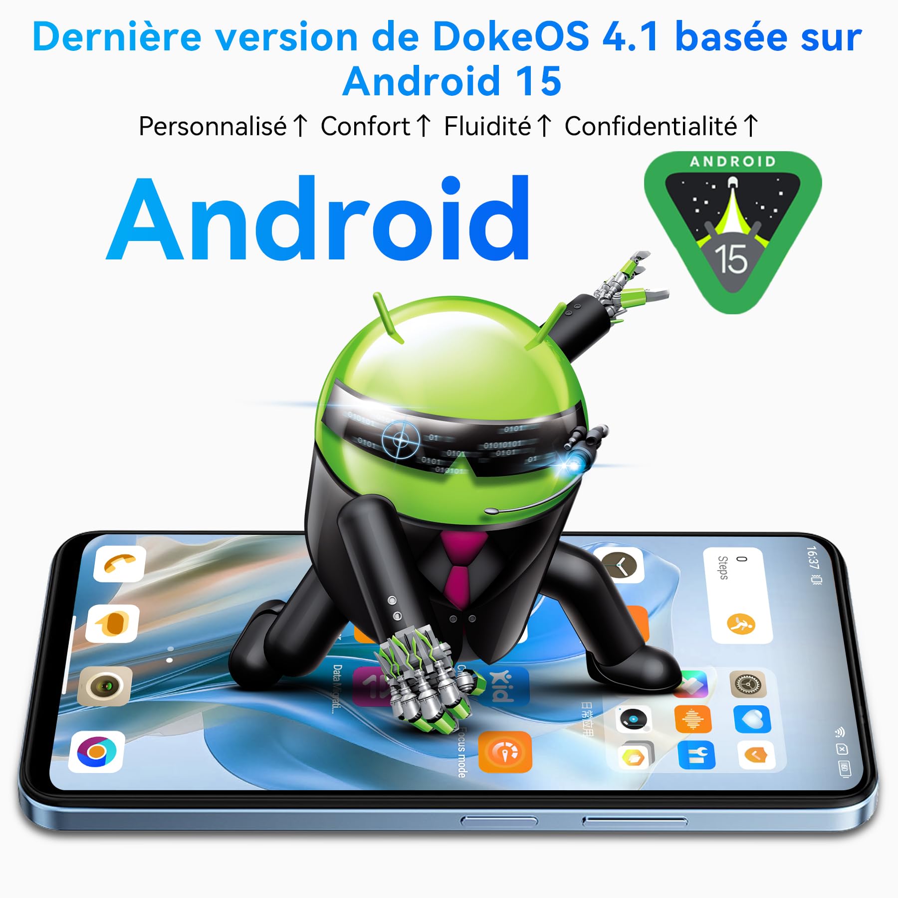 Blackview Color 6 (Double Sim - 6.67''- 256 Go, 8 Go RAM) Bleu