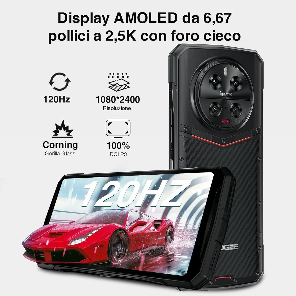 Doogee DK10 (Double Sim - 5G - NFC - 6.67'' - 512 Go, 12 Go RAM) Noir