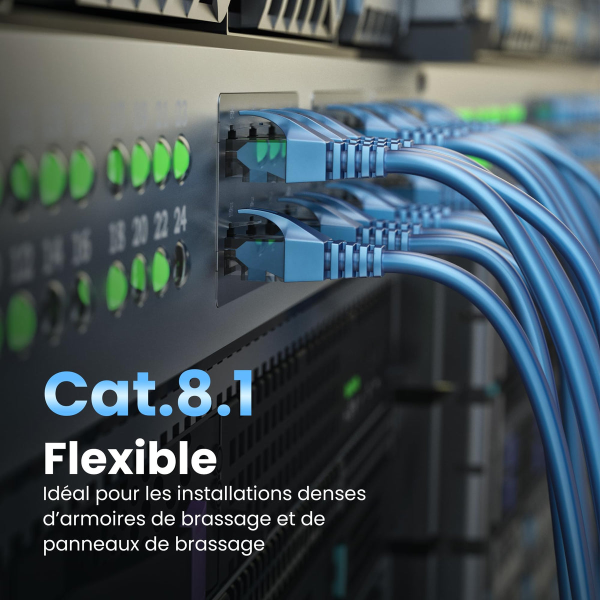 Extralink Cat.8.1 S/FTP 5m 40G Bleu | Câble de ligne | Câble réseau en cuivre