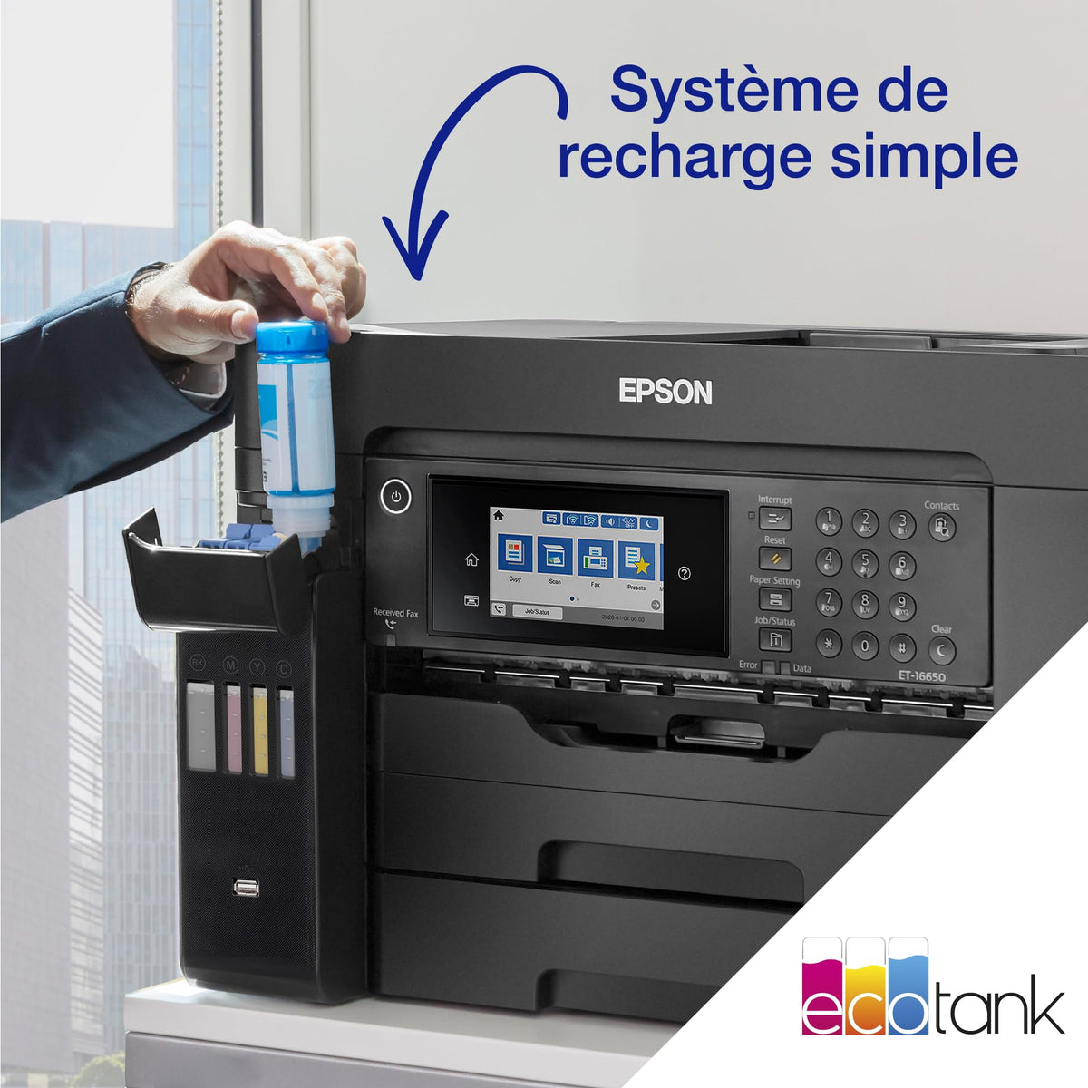 EPSON EcoTank ET-16655 MFP colour inkjet ITS A3 25ppm Print 550sheets USB LAN Wi-Fi Black