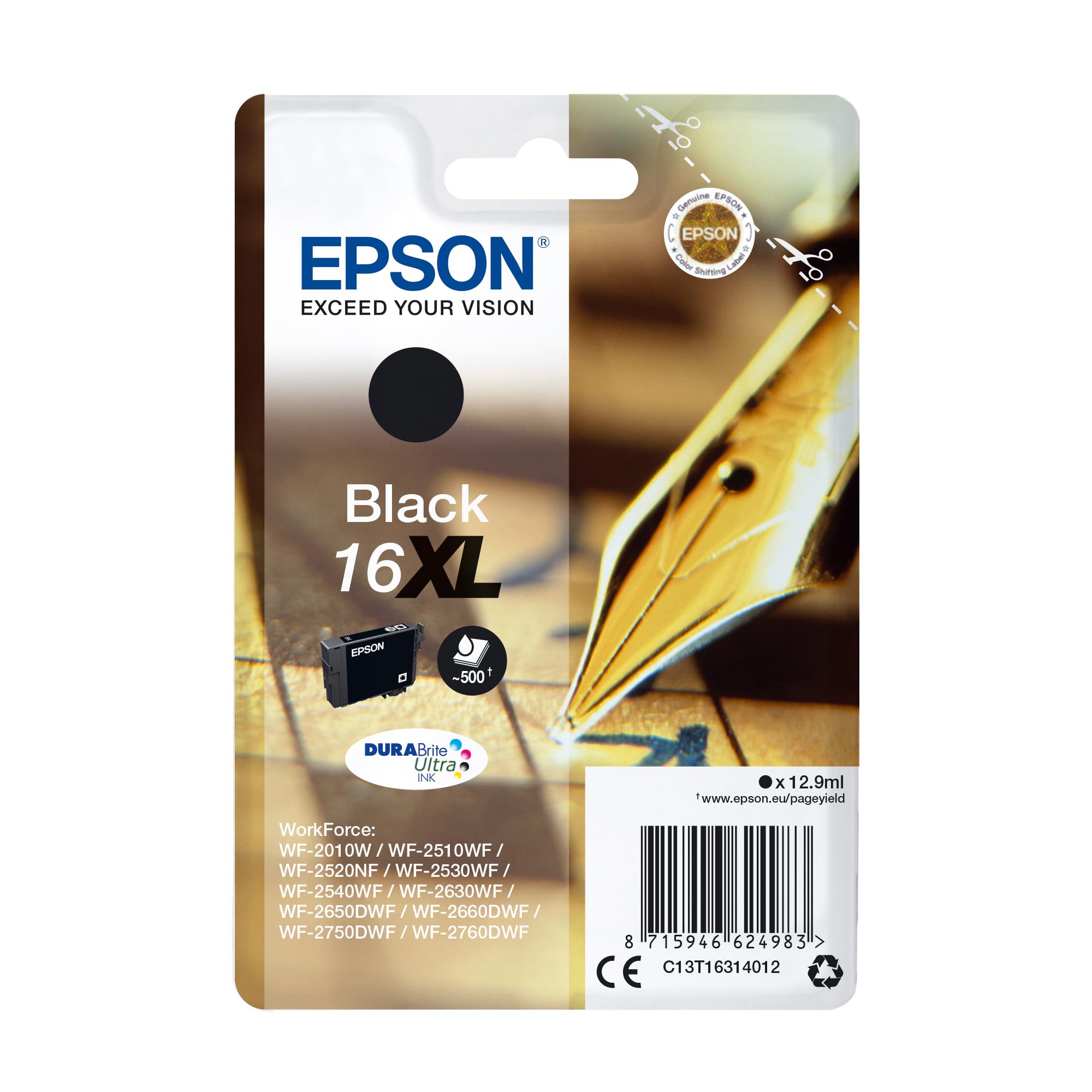 Cartouche EPSON C13T16314012 16XL - Noir