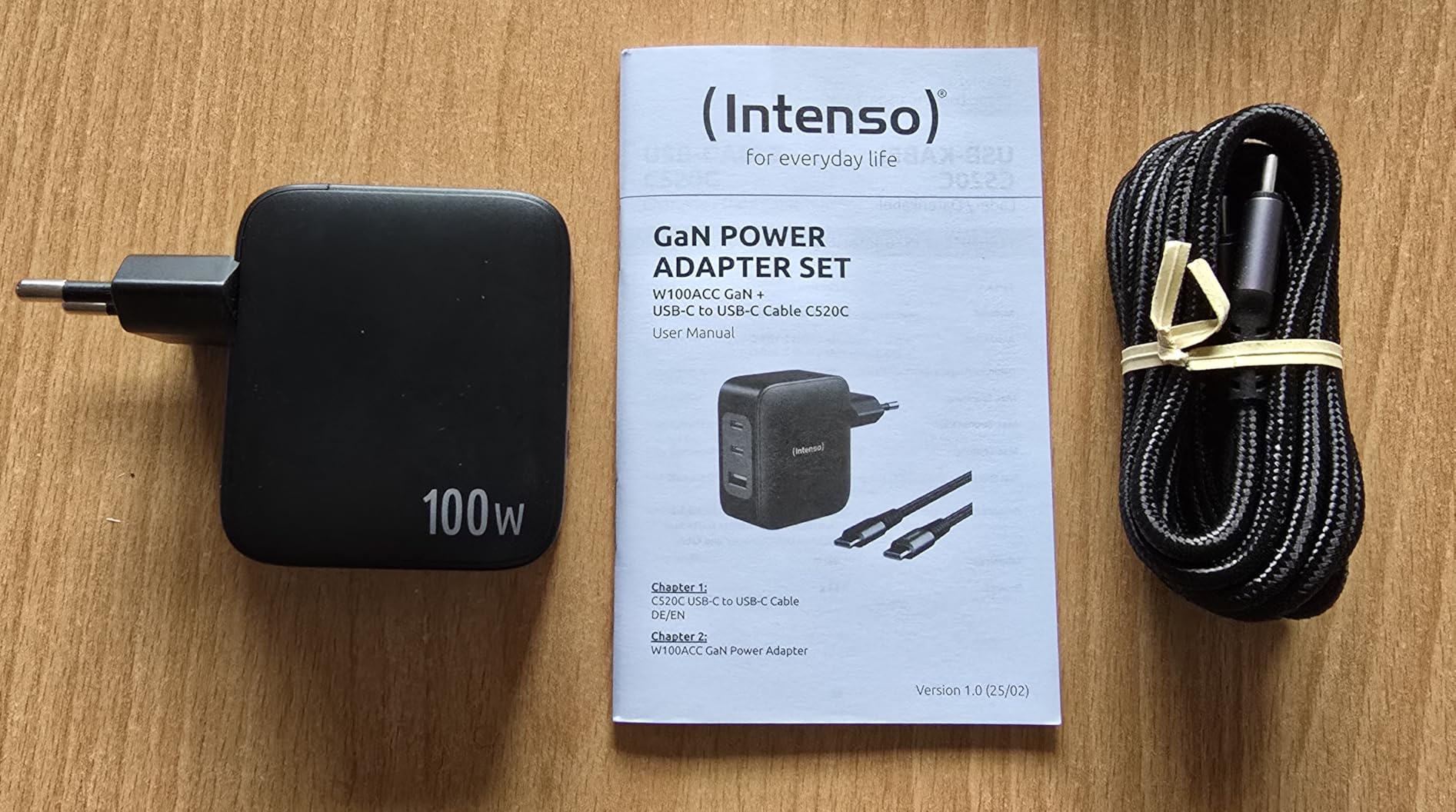 CHARGEUR SECTEUR USB TYPE C 100 W AVEC CORDON 2,0 M