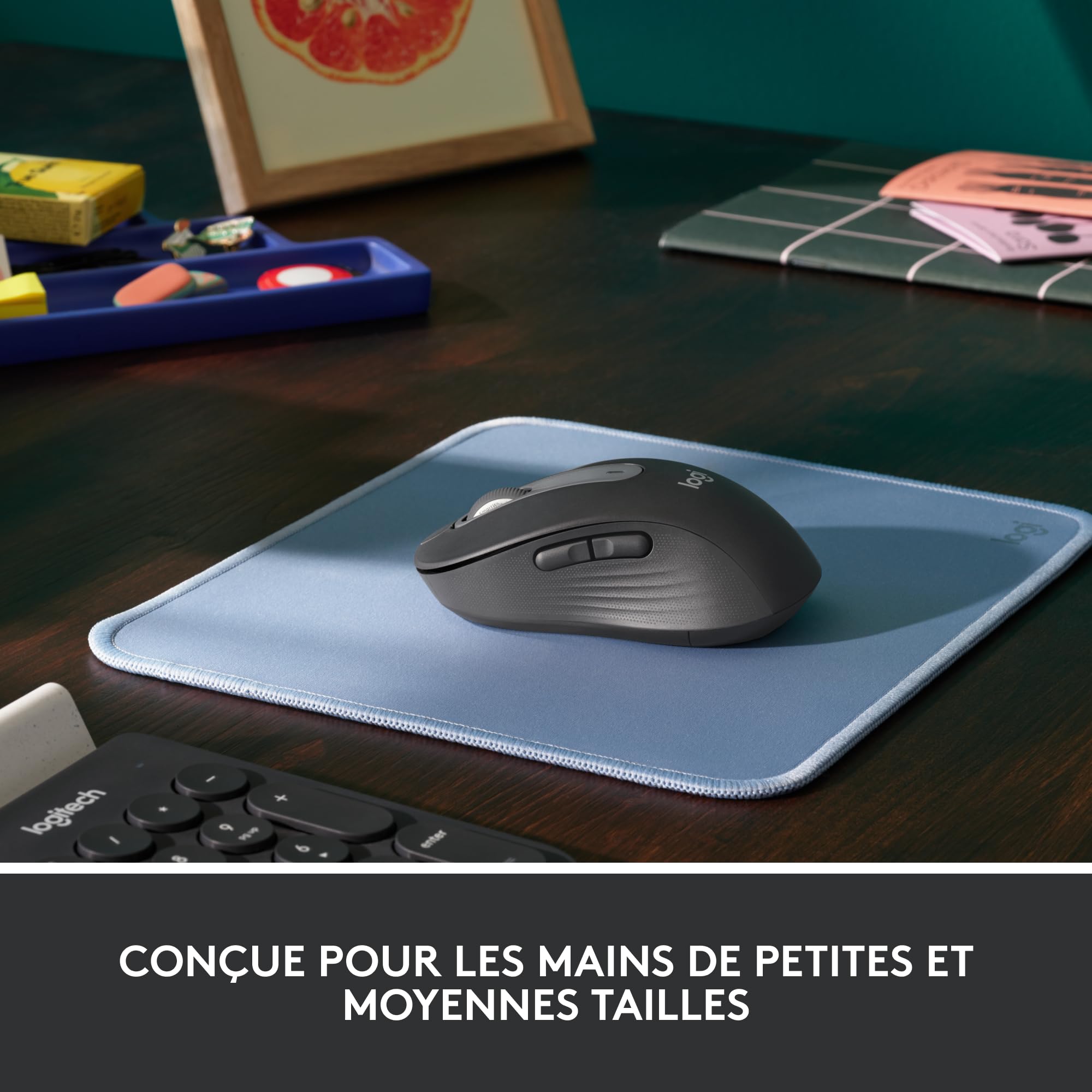 LOGITECH Signature M650 for Business Mouse optical 5 buttons wireless Bluetooth 2.4 GHz Bolt USB receiver graphite