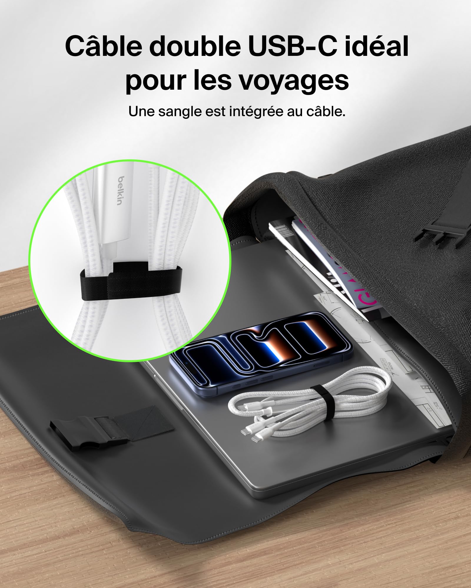 BELKIN BoostCharge Pro 140W Dual USB-C Cable 1.5m White