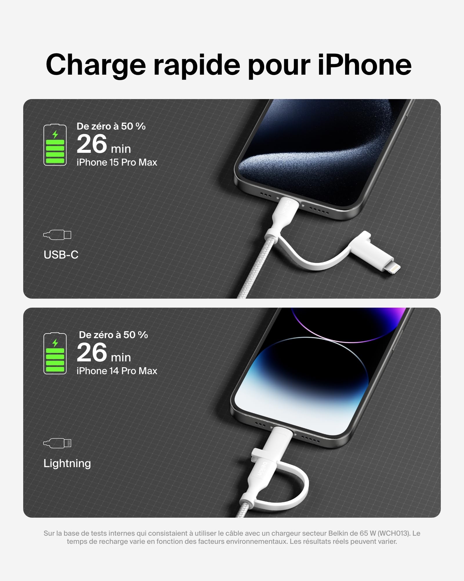 BELKIN 2-in-1 USB-C and LTG cable