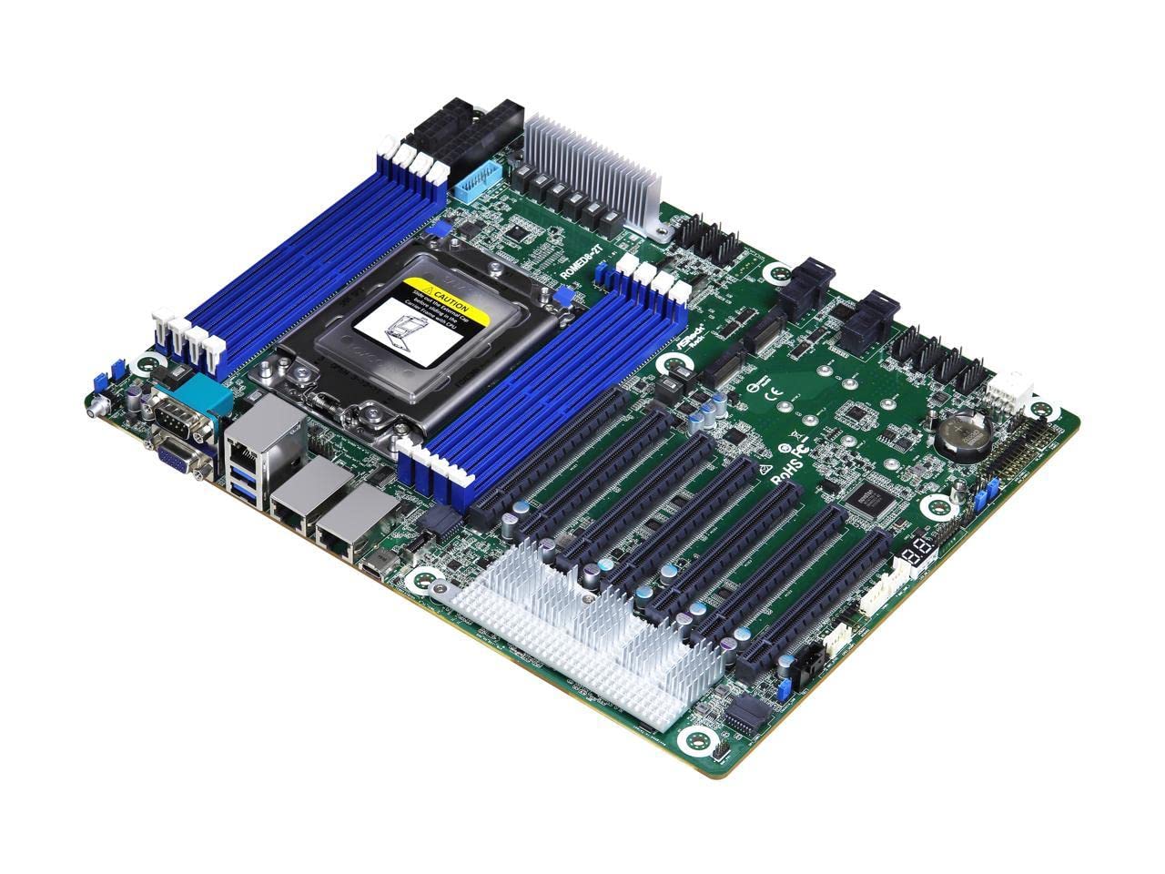 ASRock ROMED8-2T, 1xSKT SP3, AMD EPYC 7000, SoC, SATA, NVMe, 2xM.2, 2x10GbE, IPMI