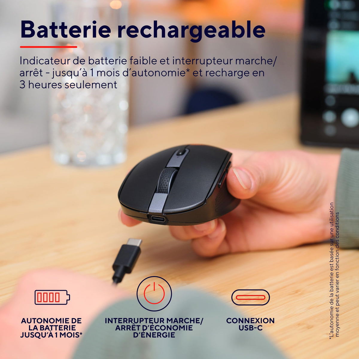 TRUST Souris sans fil OZAA Compact multi-connexion - Noire