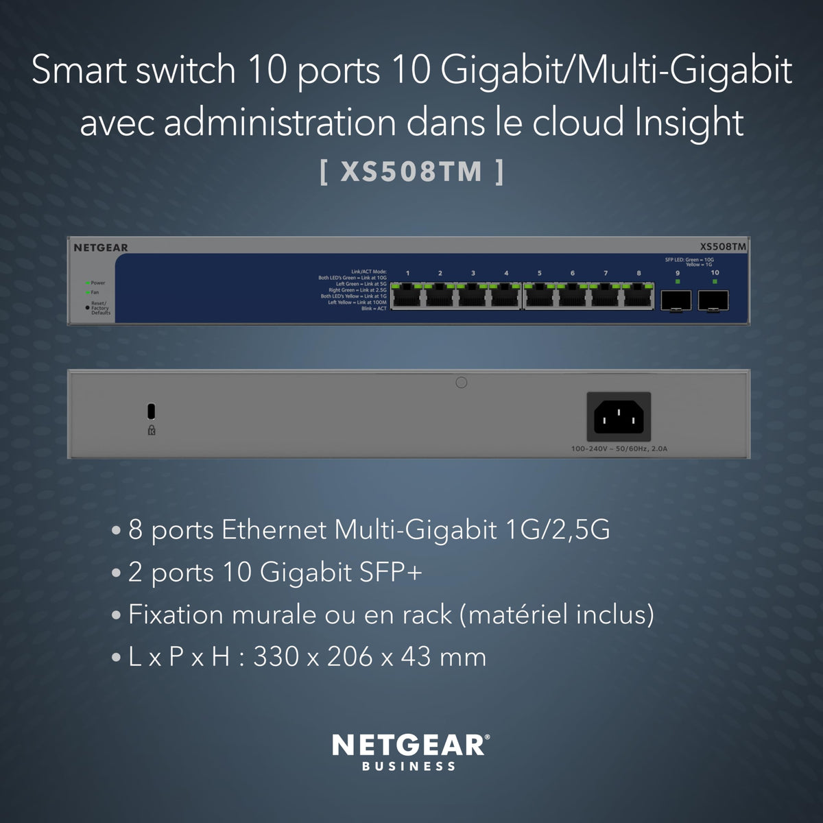 NETGEAR 8P 10G/MG Smart Switch