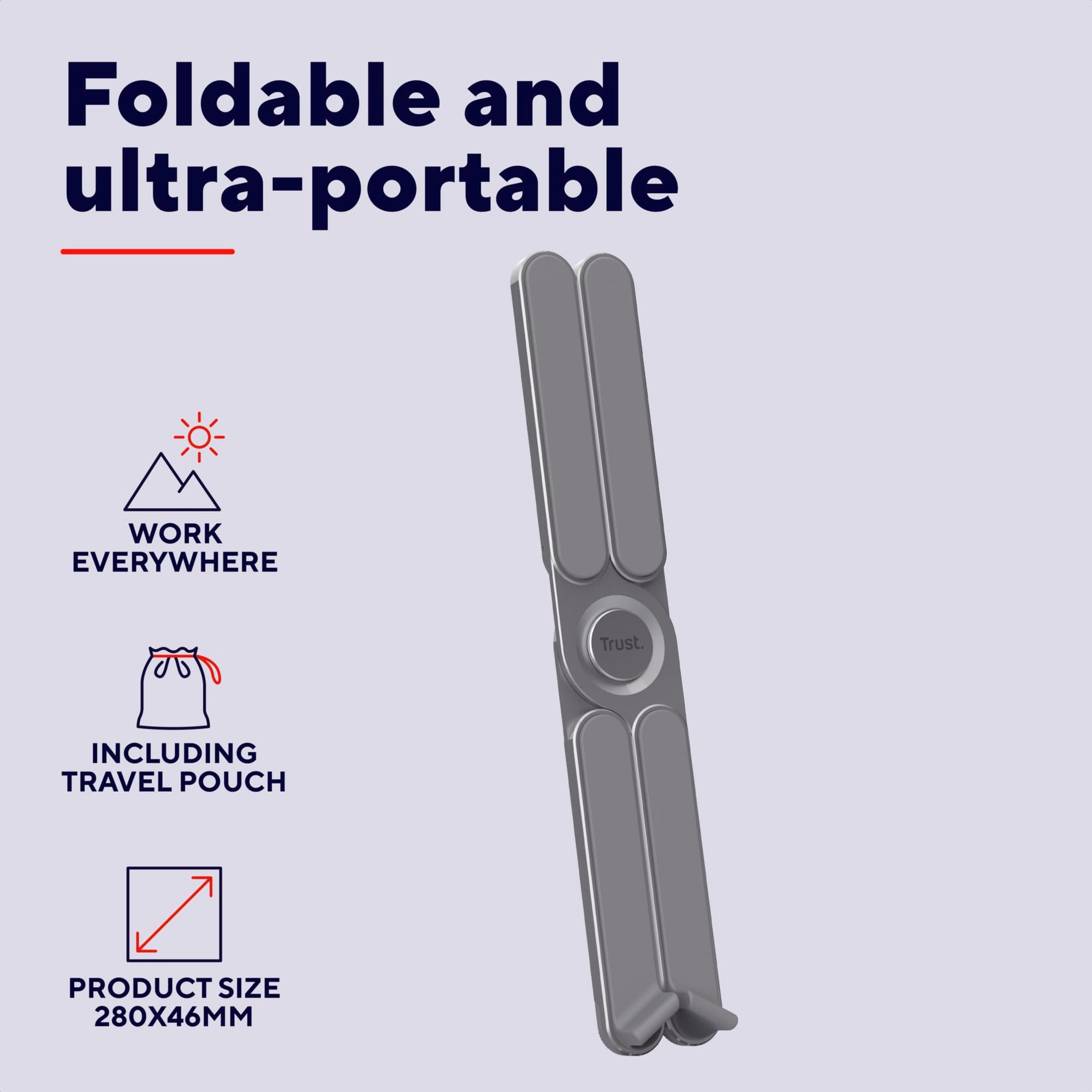 TRUST Support pliable MACY en aluminium pour ordinateur portable