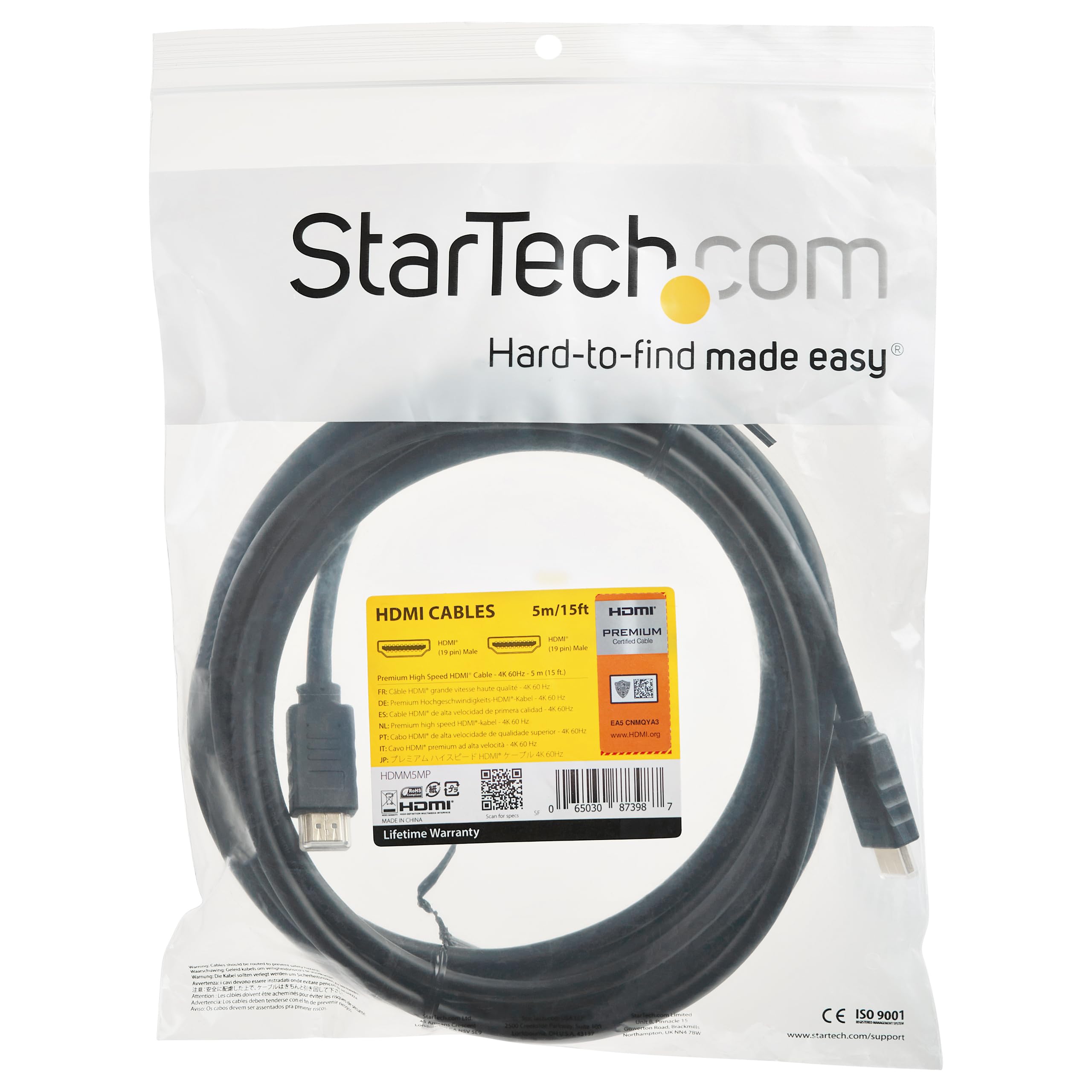 5m 15 ft 4K HDMI Cable - Premium HDMI
